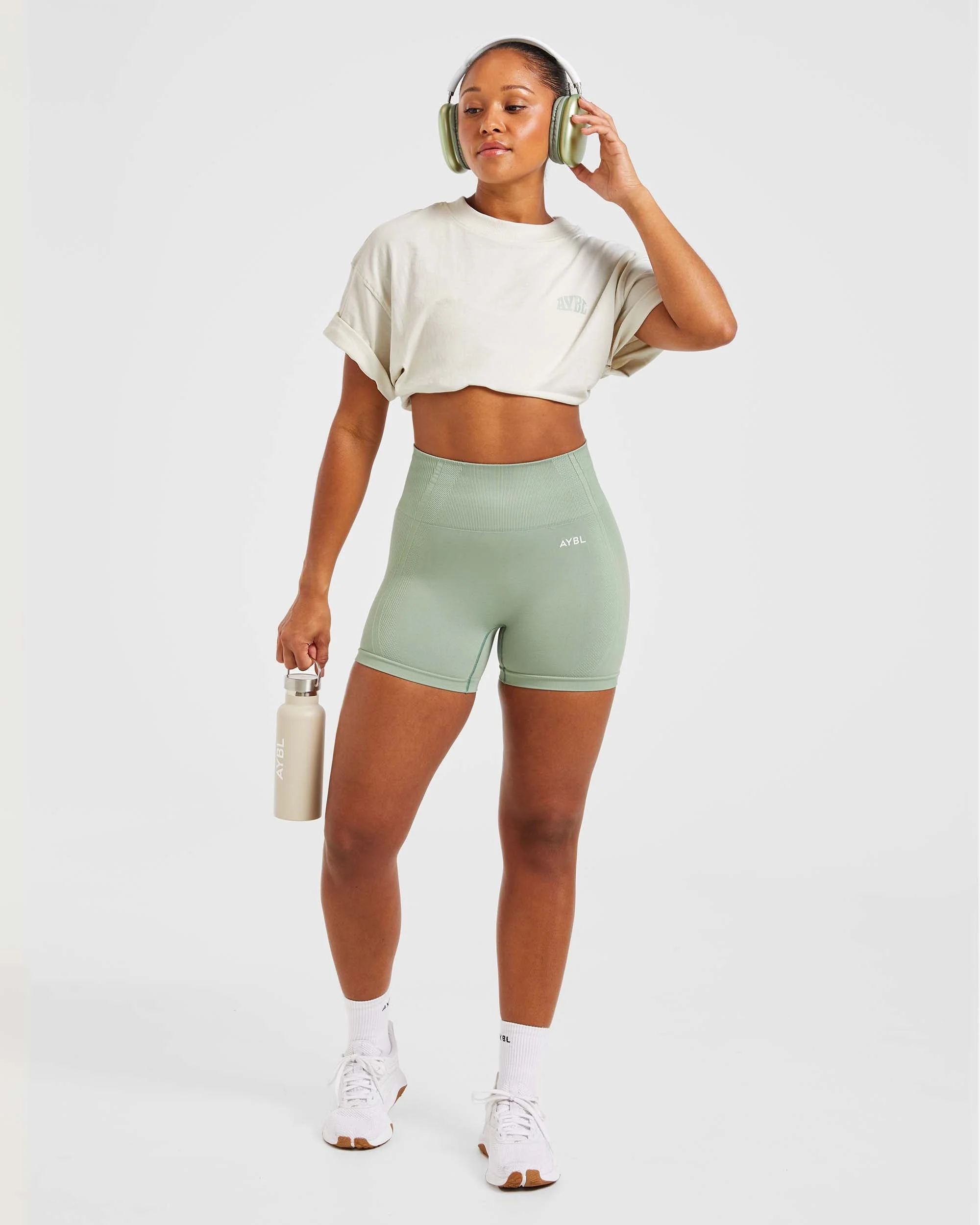 Mind Over Matter Oversized T Shirt - Beige/Groen - Image 8