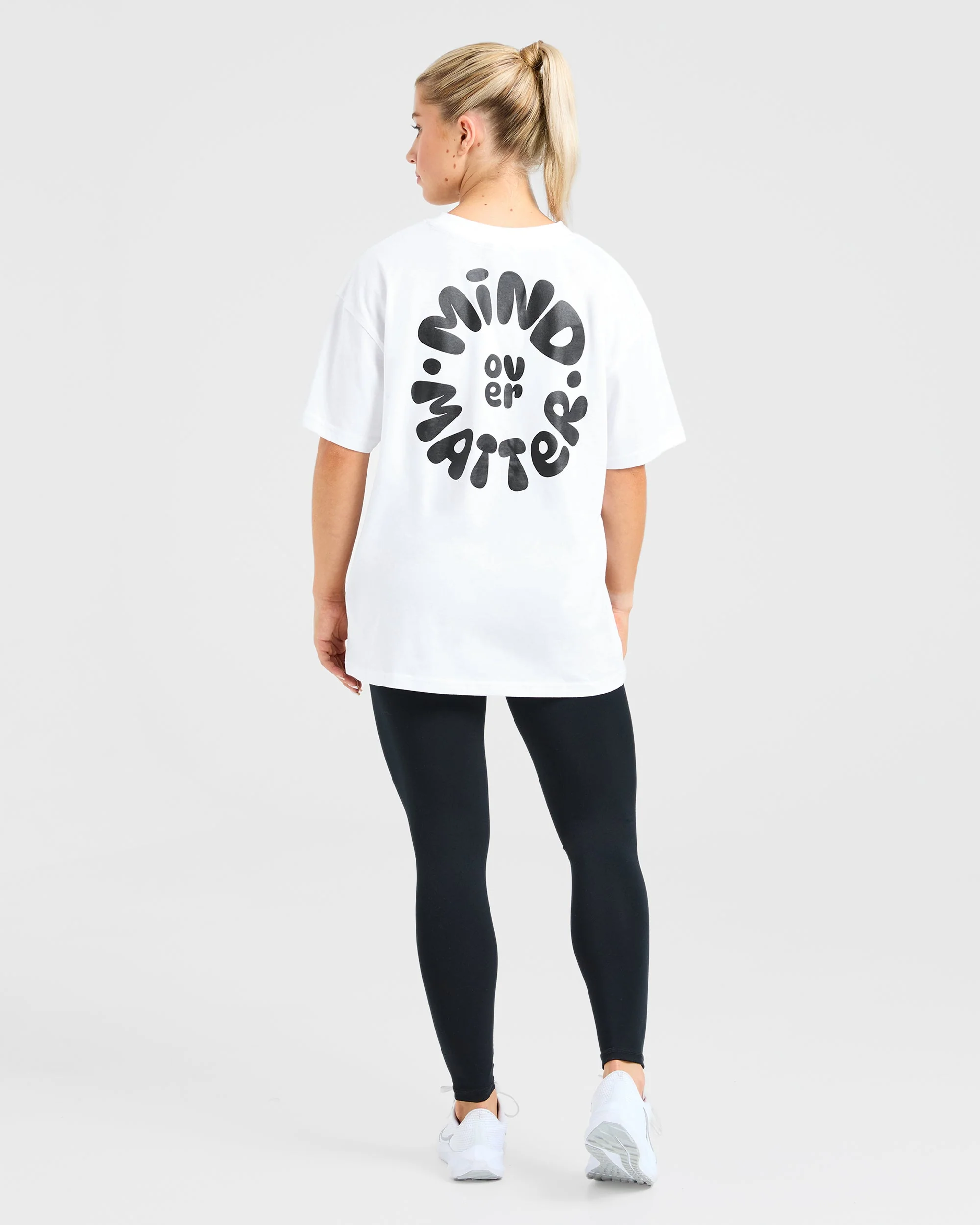Mind Over Matter V2 Oversized T Shirt - Wit - Image 3
