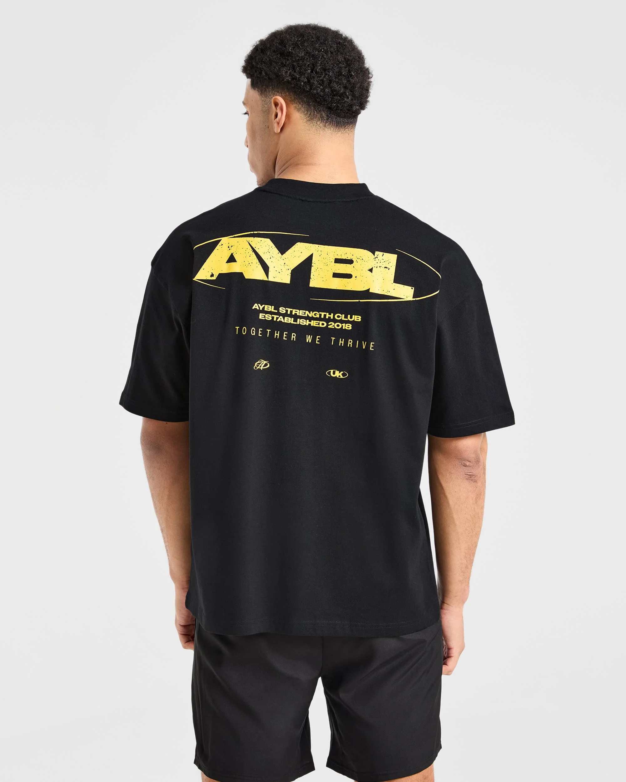 Orbit Oversized T Shirt - Zwart/Geel