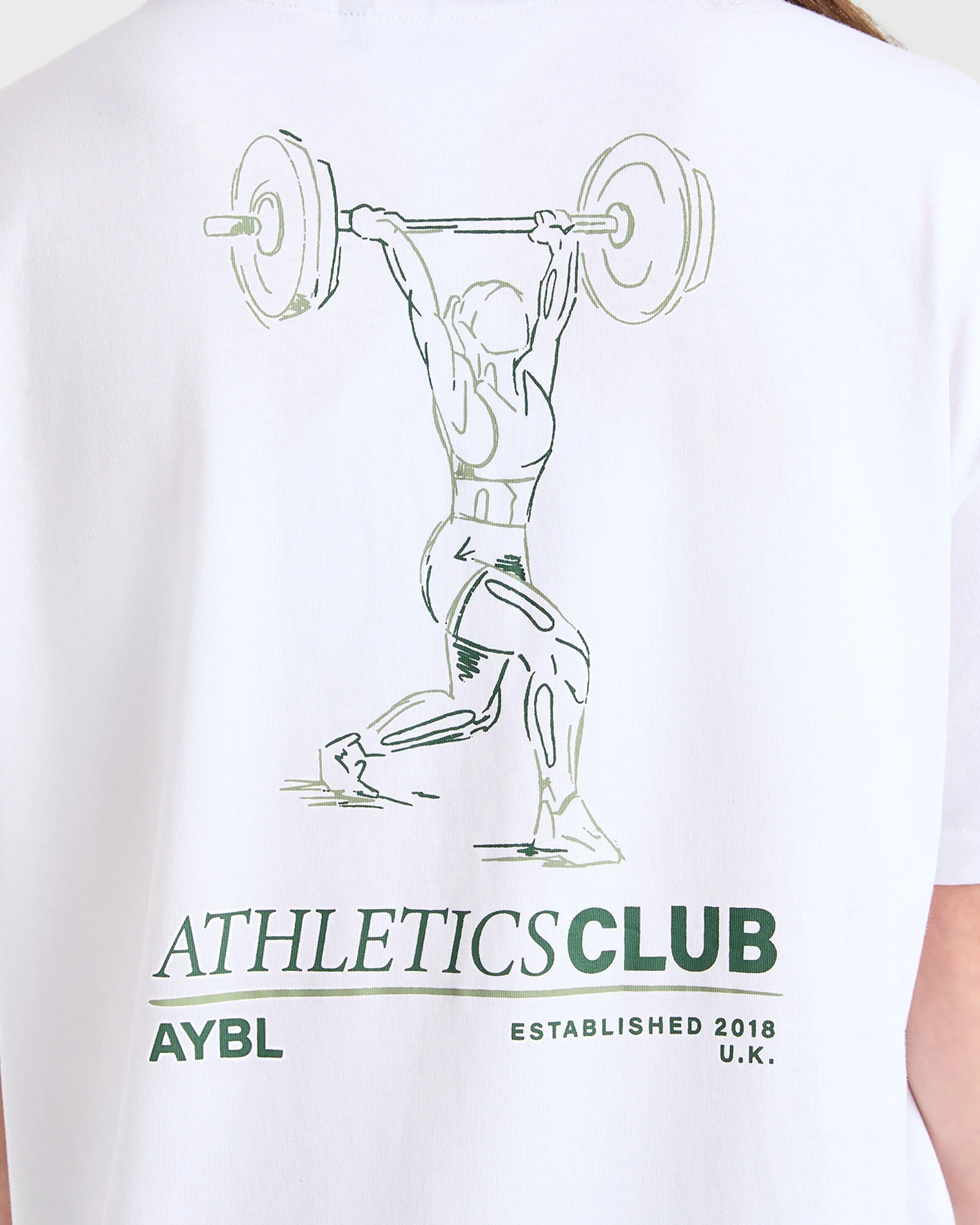 Power Lifting Illustration T Shirt - Wit/Groen - Image 5
