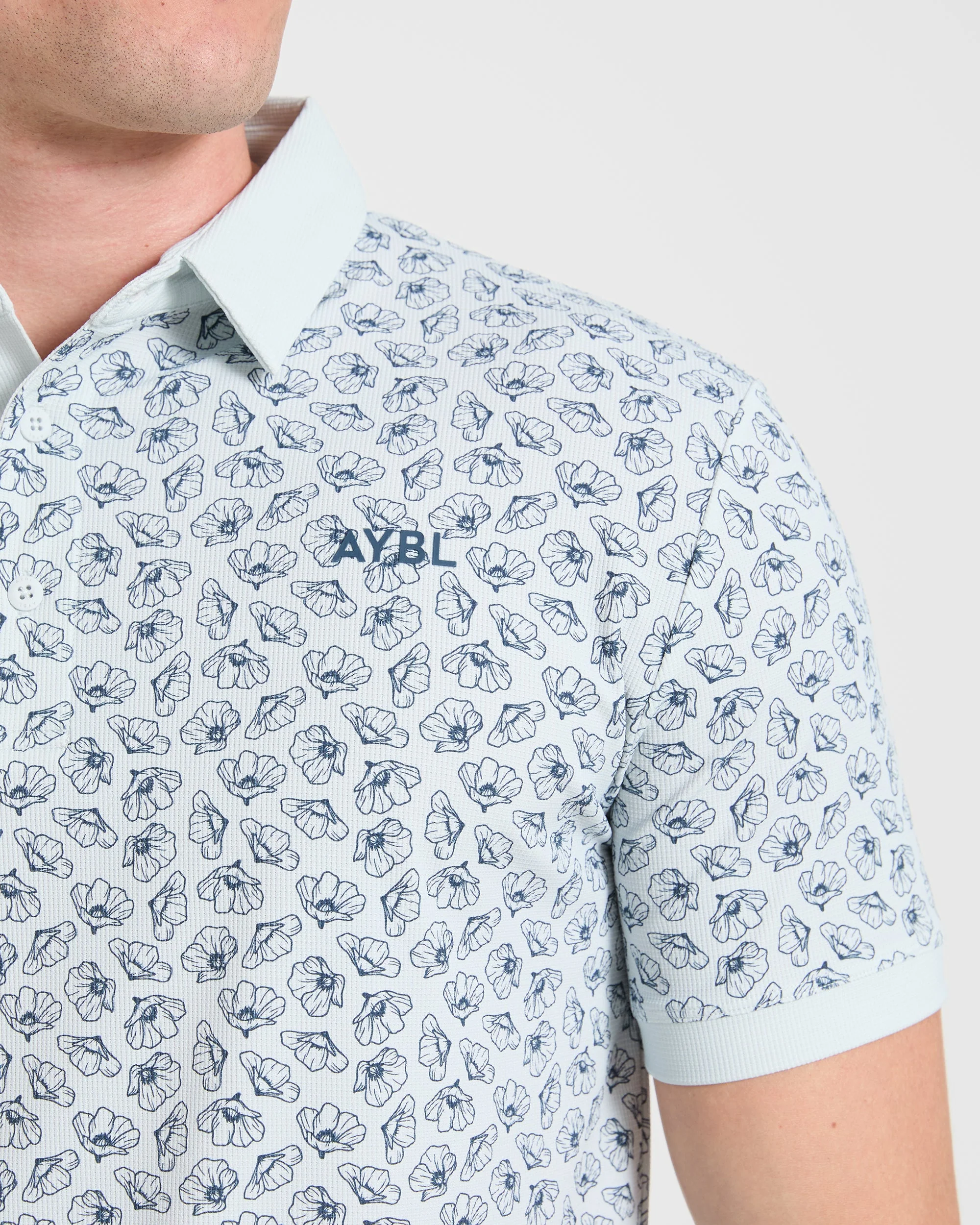 Precision Camellias Polo - Ice Blauw - Image 5