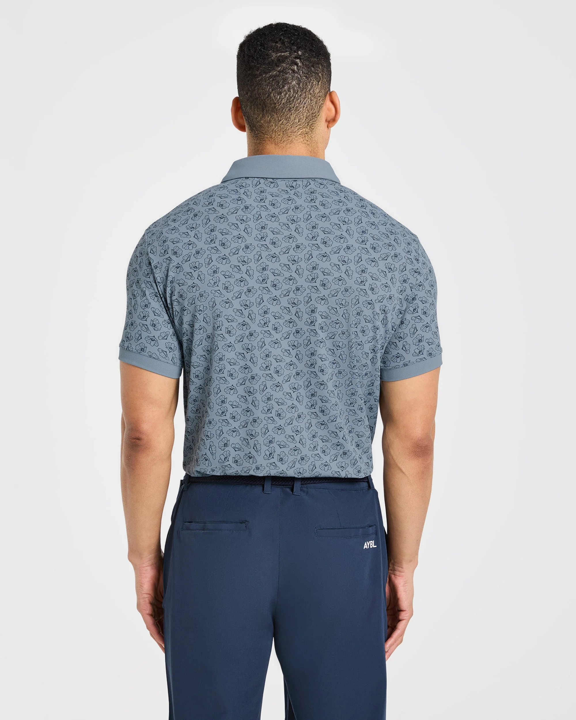 Precision Camellias Polo - Muted Navy - Image 2