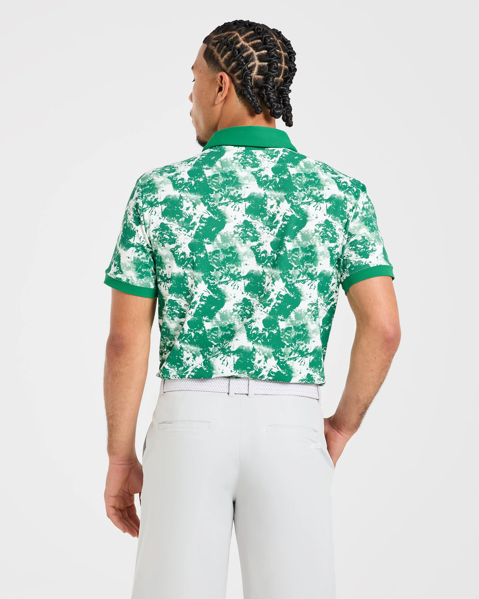 Precision Splatter Polo - Rye Groen/Crème - Image 2