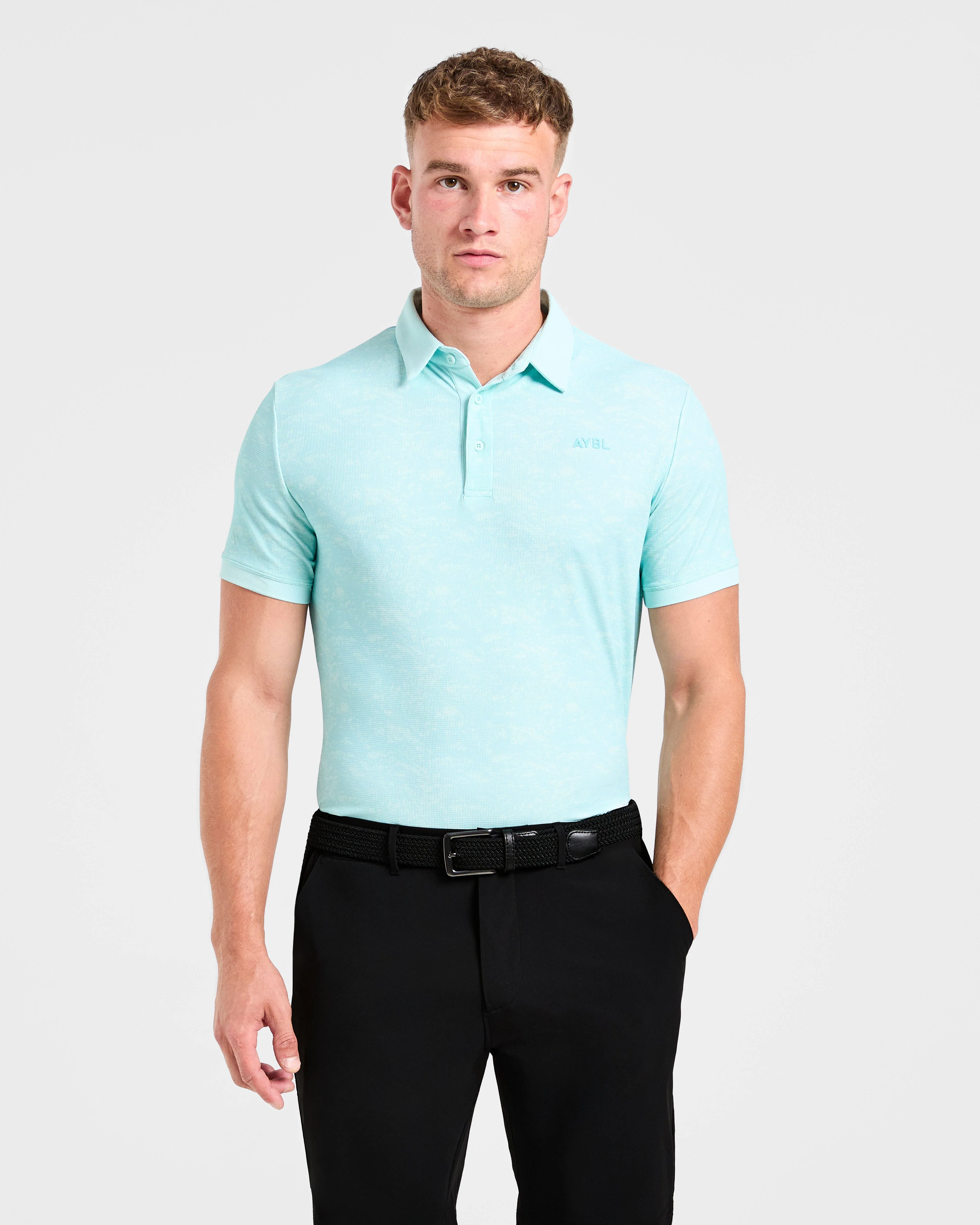 Precision Texture Polo - Summer Blauw
