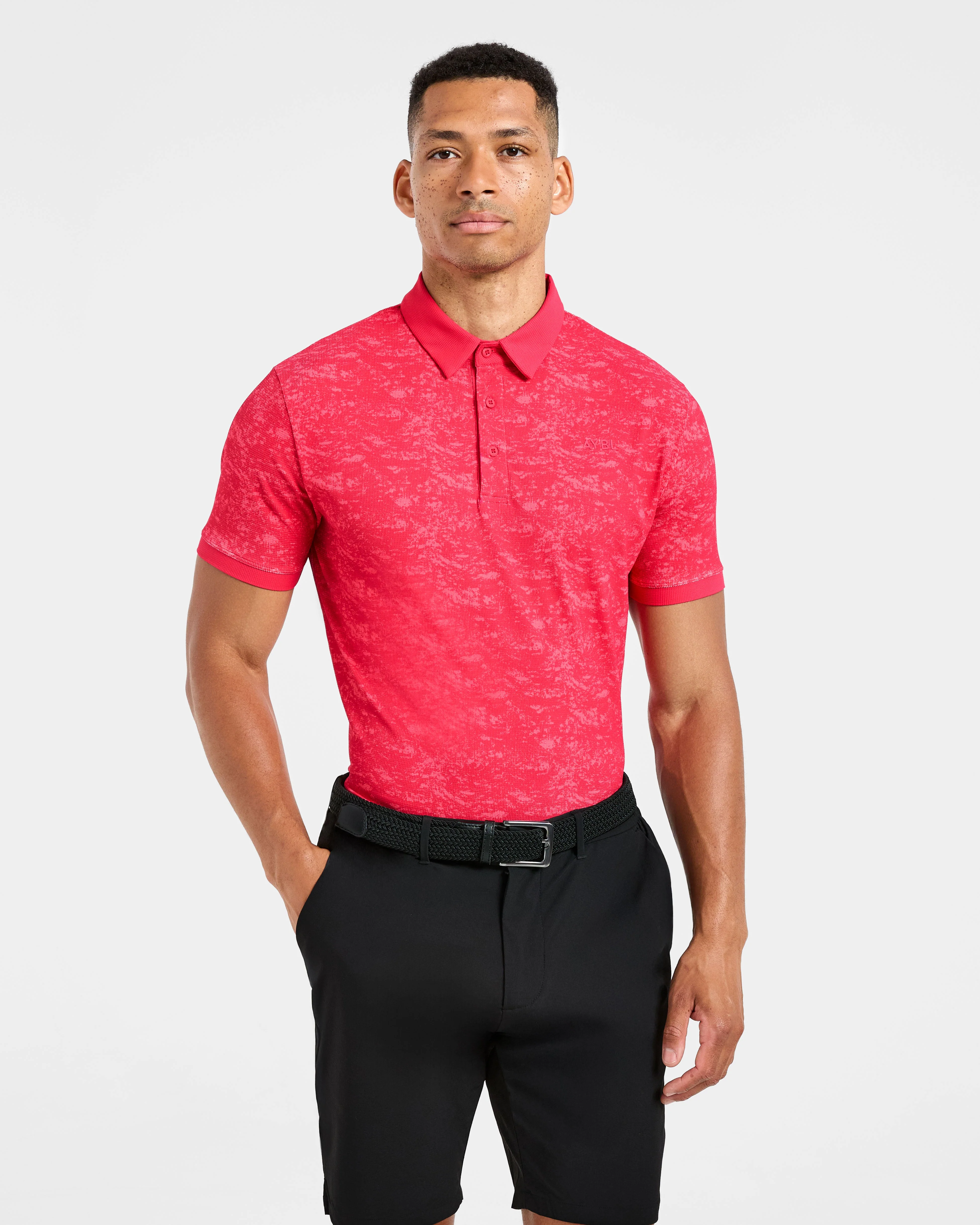 Precision Texture Polo - Summer Rood