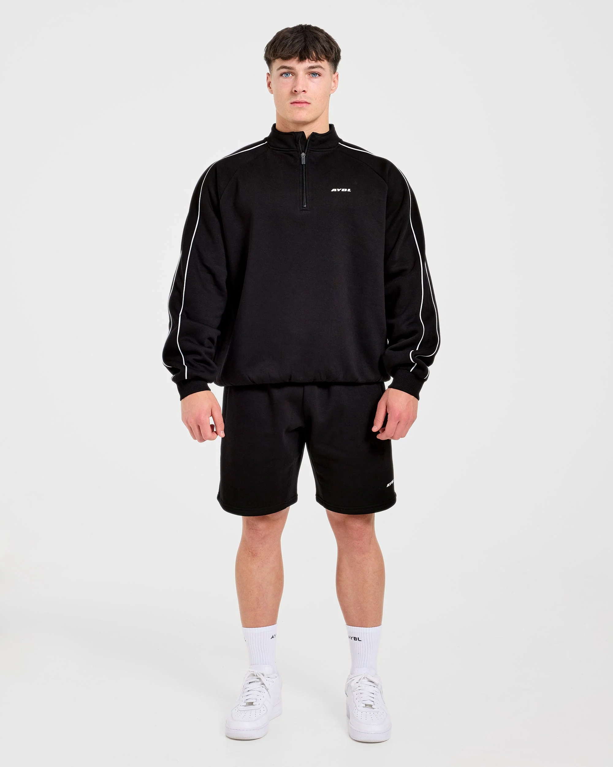 Restore Oversized 1/4 Zip Pullover - Black - Image 3