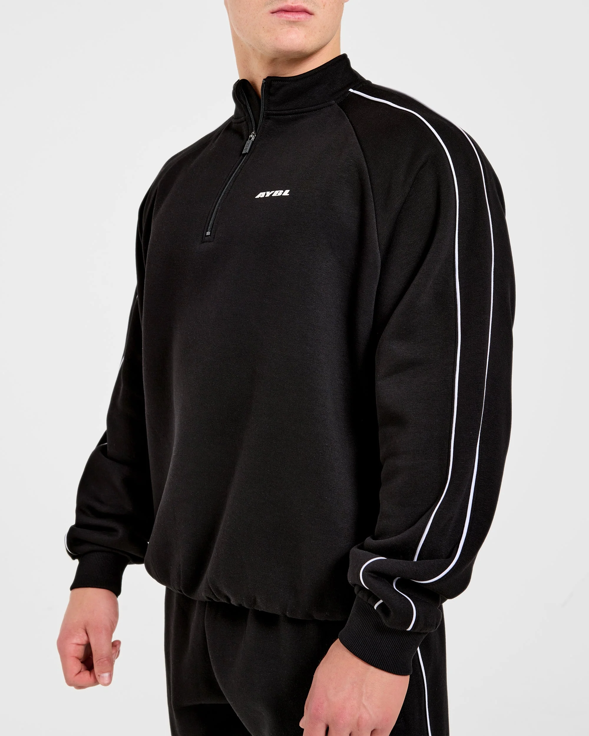 Restore Oversized 1/4 Zip Pullover - Black - Image 6