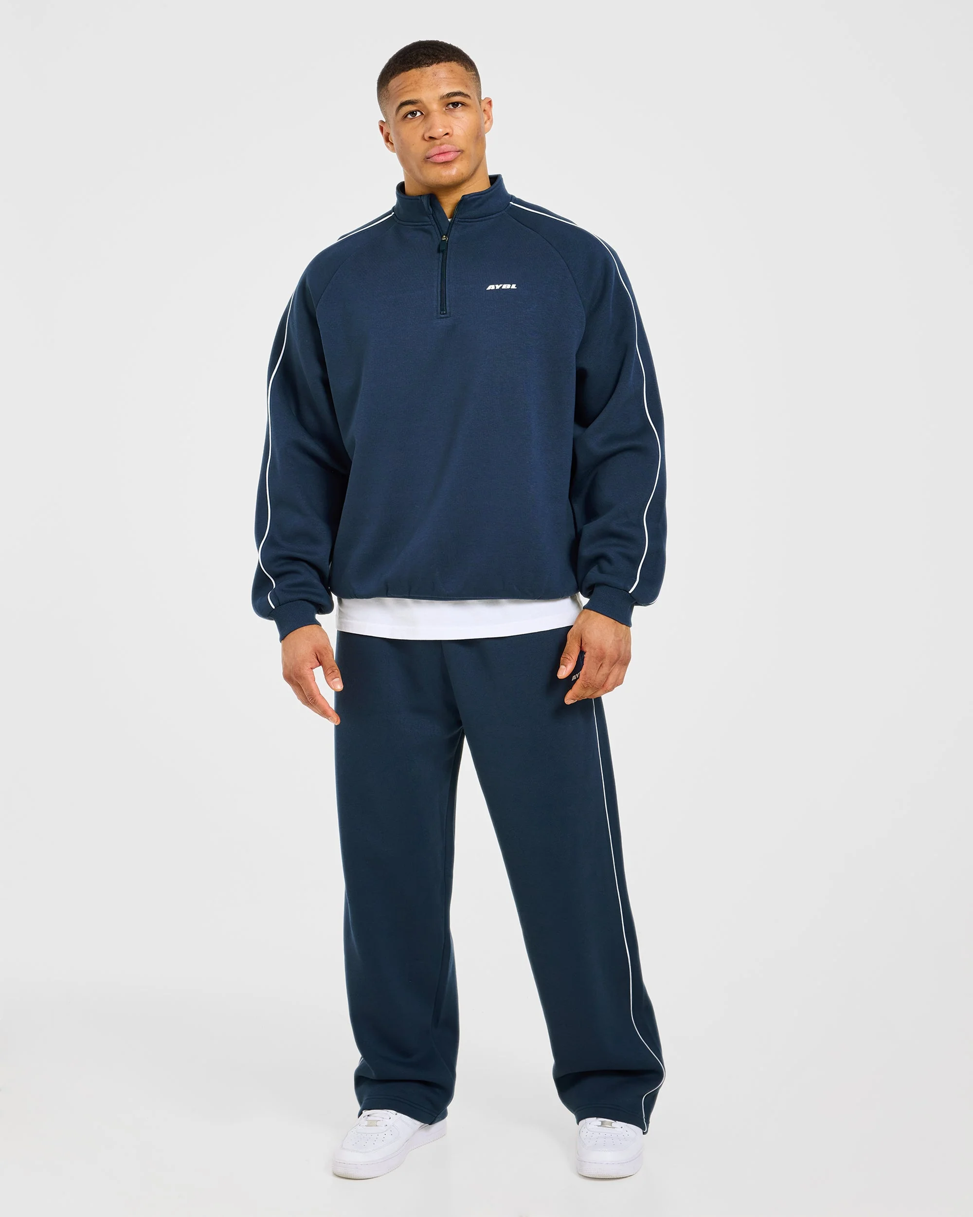 Restore Oversized 1/4 Zip Pullover - Navy Blue - Image 3