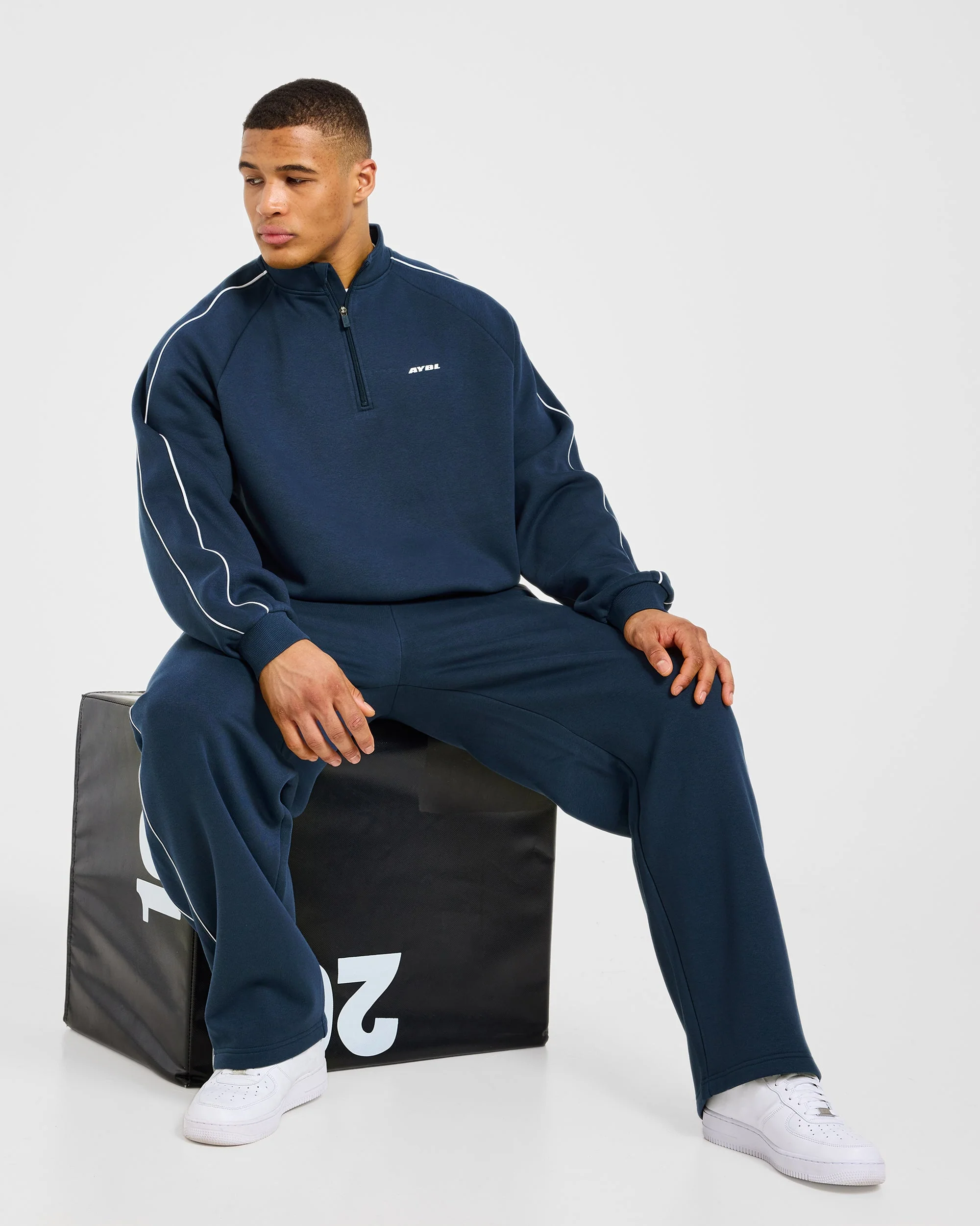Restore Oversized 1/4 Zip Pullover - Navy Blue - Image 7