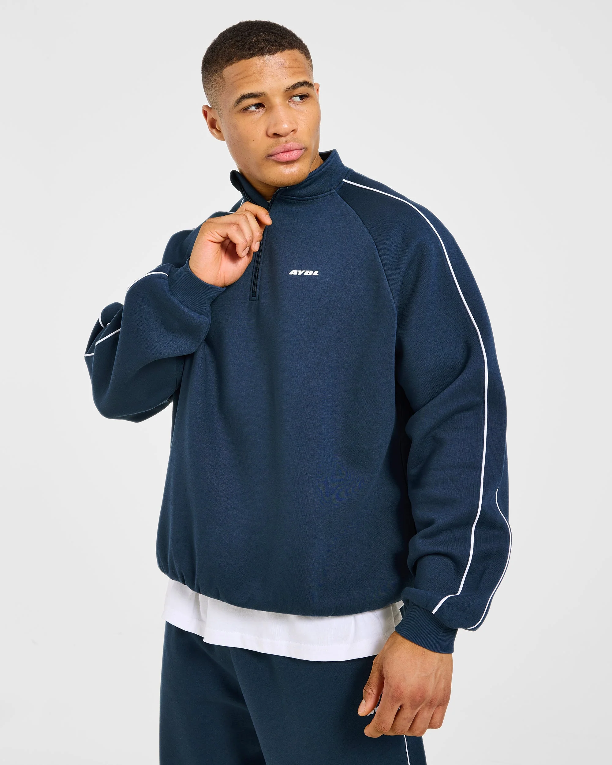 Restore Oversized 1/4 Zip Pullover - Navy Blue - Image 8