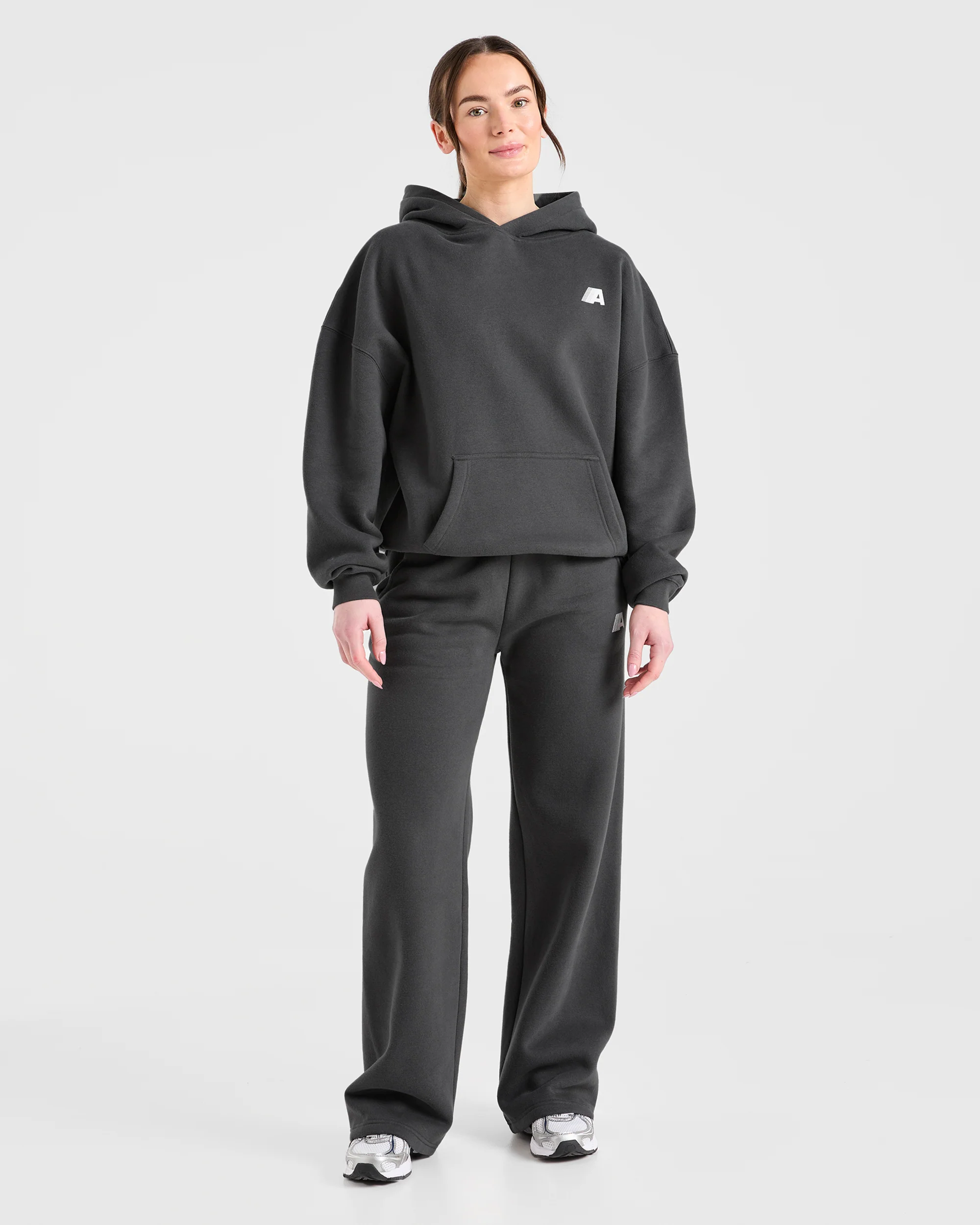 Retro Athletics Oversized Straight Leg Joggers - Charcoal - Image 3