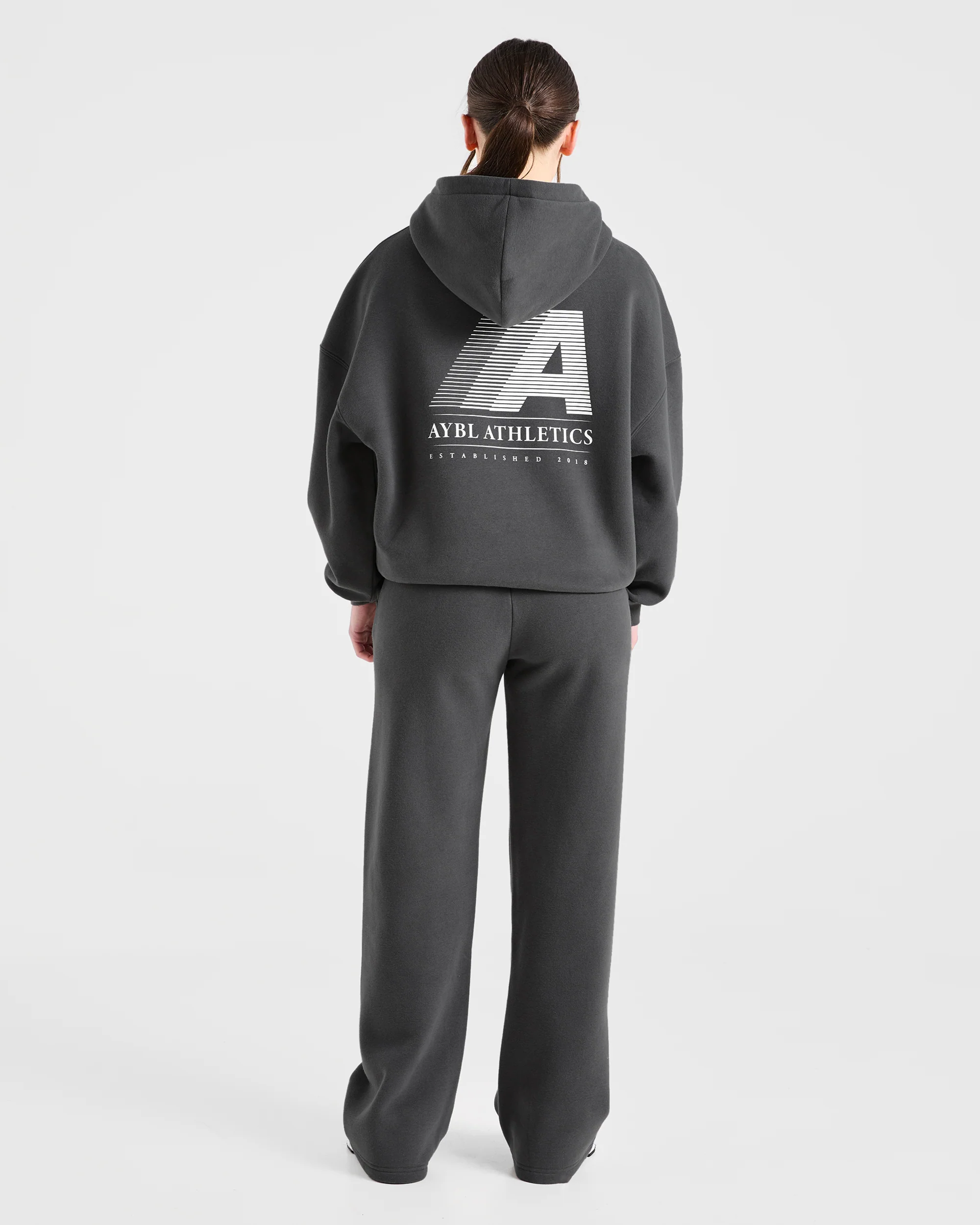 Retro Athletics Oversized Straight Leg Joggers - Charcoal - Image 4