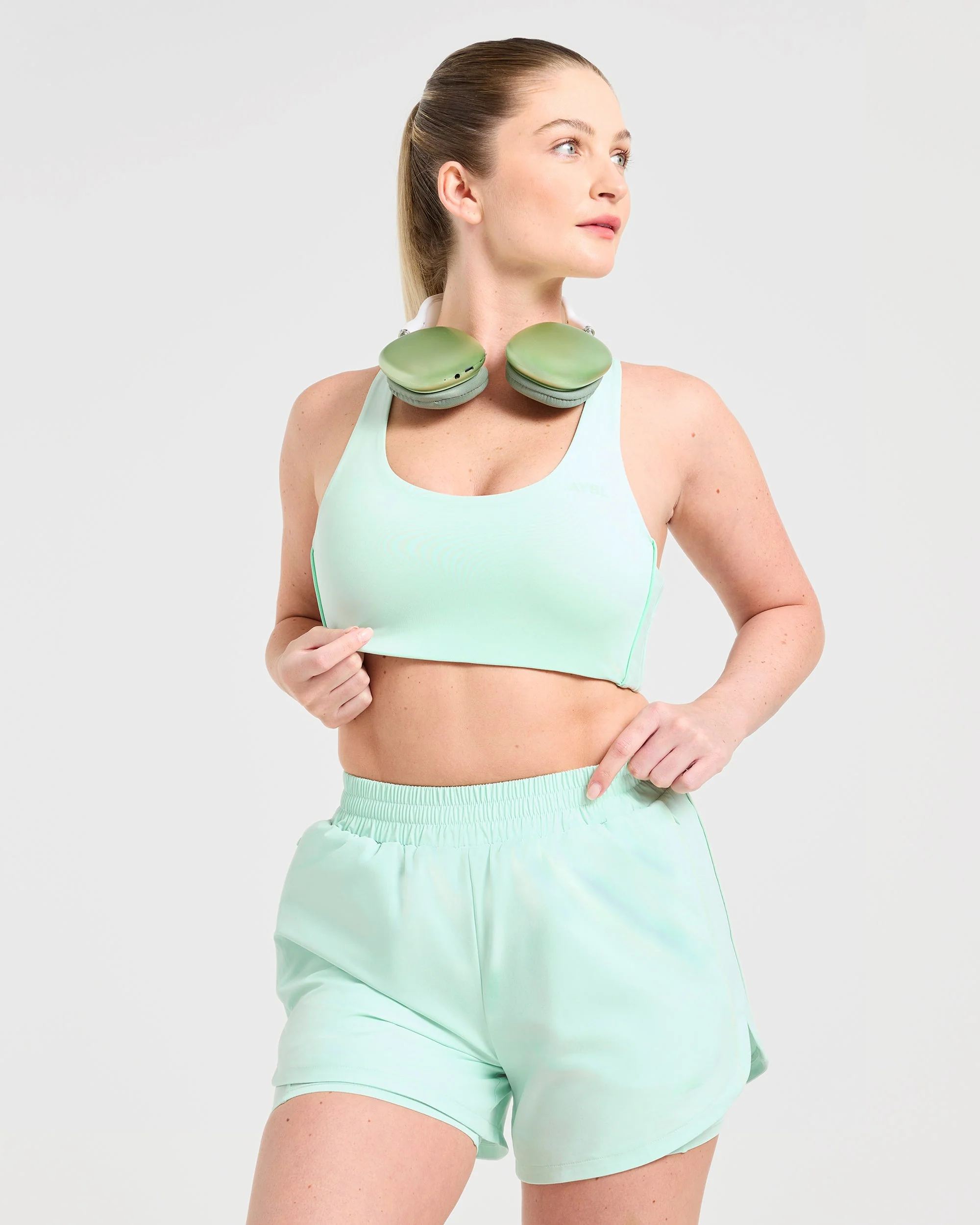 Run 2 in 1 Shorts - Cool Mint - Image 7