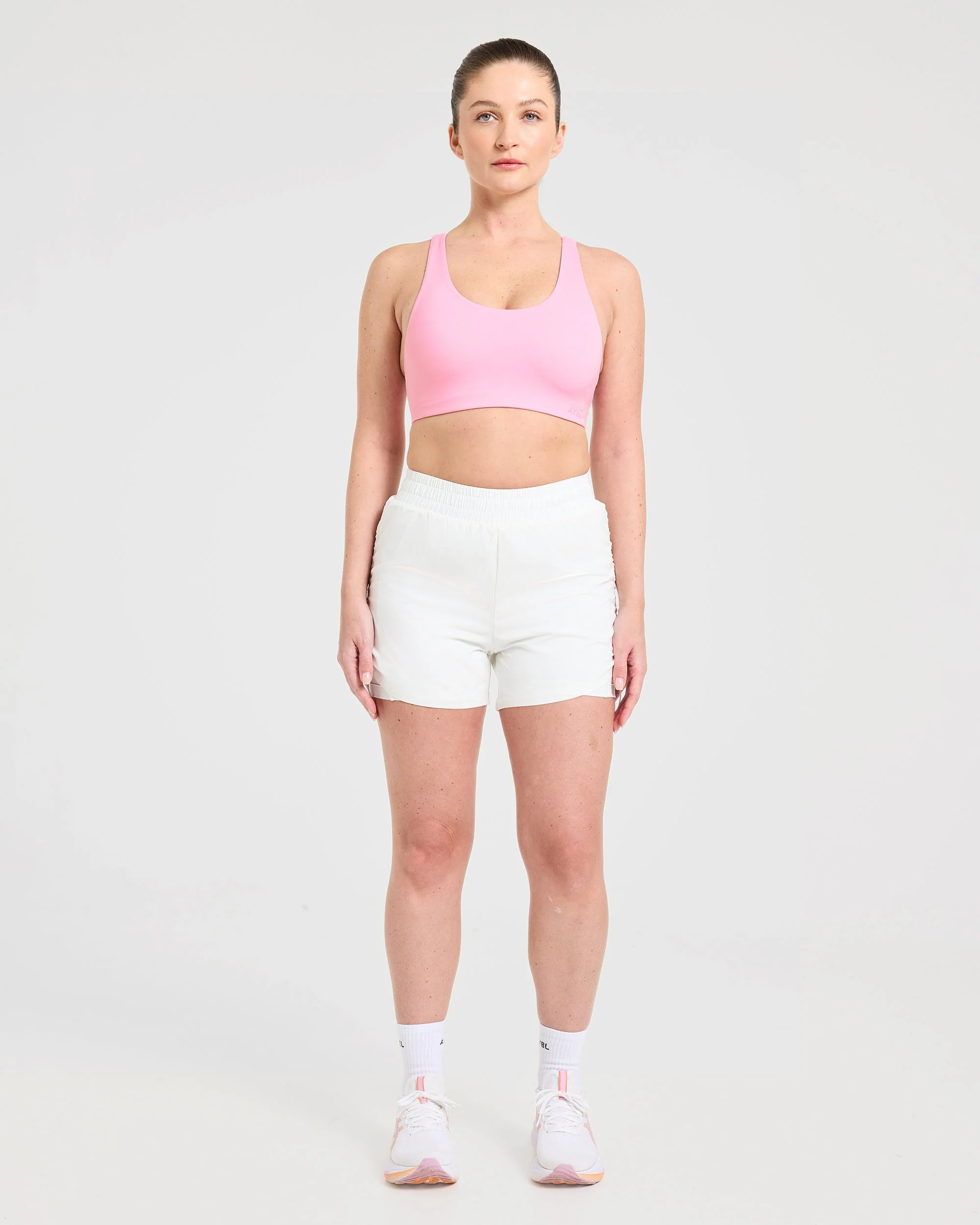 Run Cross Back Sports Bra - Spring Roze - Image 3
