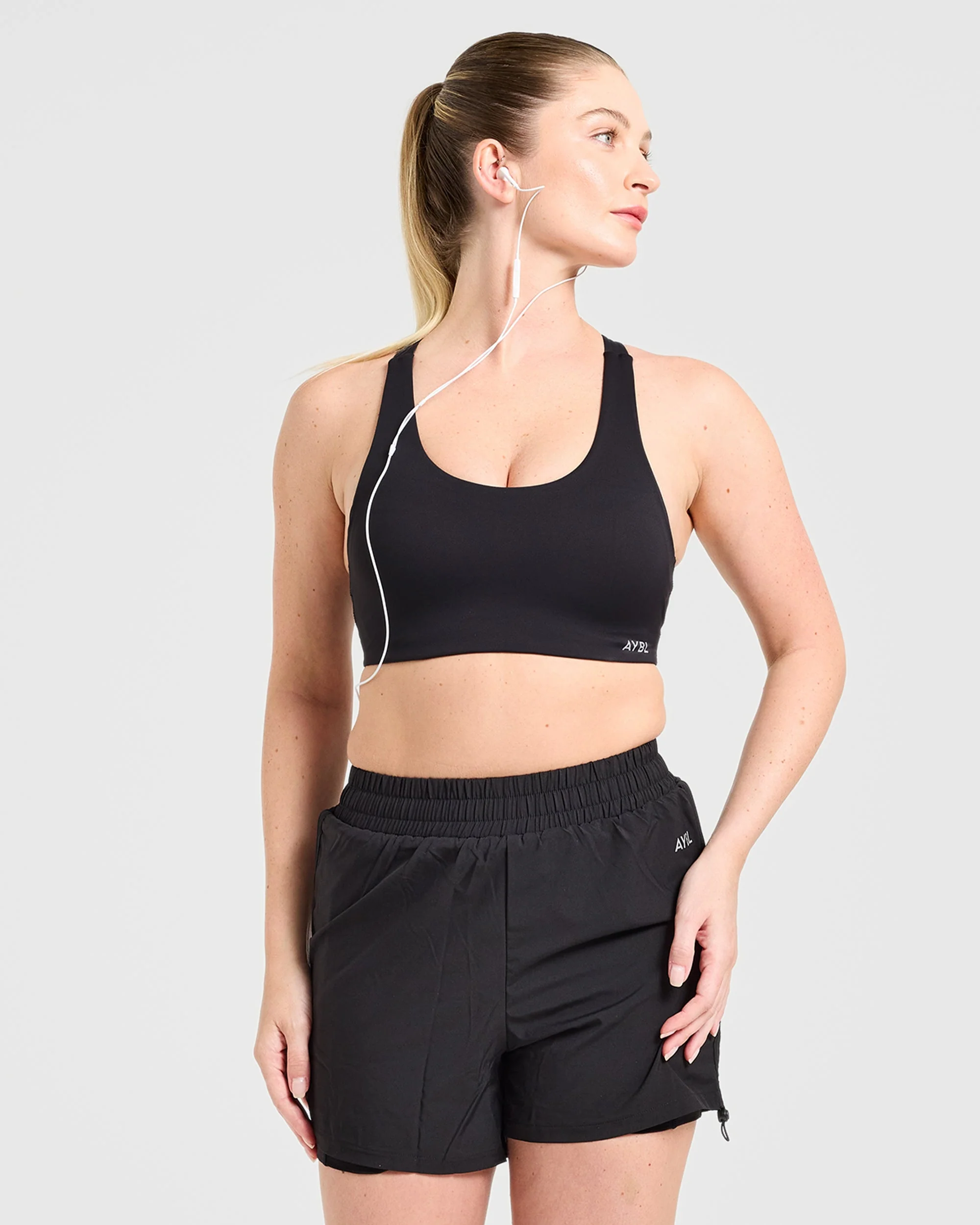 Run Ruched Shorts - Zwart - Image 7
