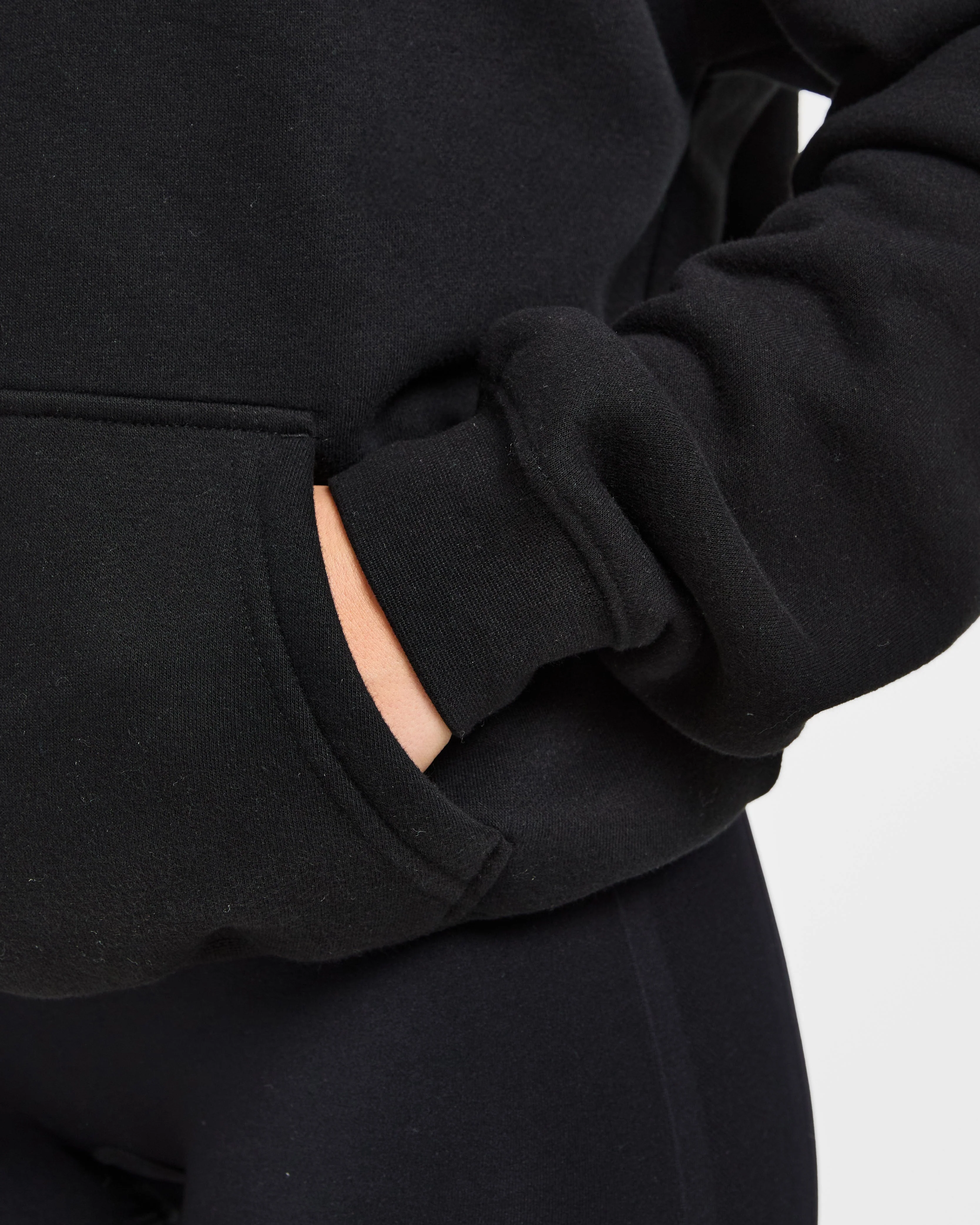 Script Embroidered Oversized Hoodie - Zwart - Image 6