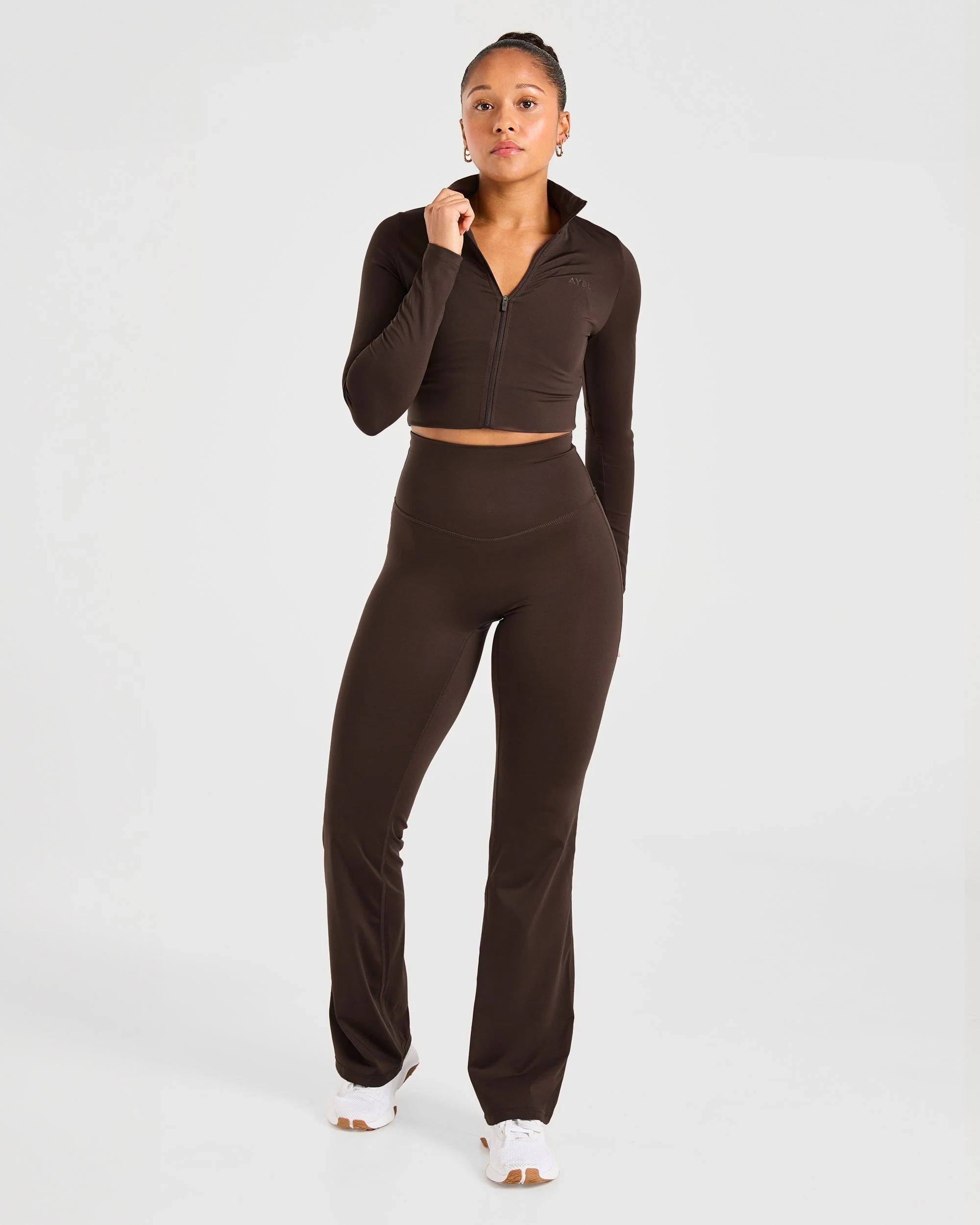 Sculpt Flared Leggings - Deep Cocoa Bruin - Image 7