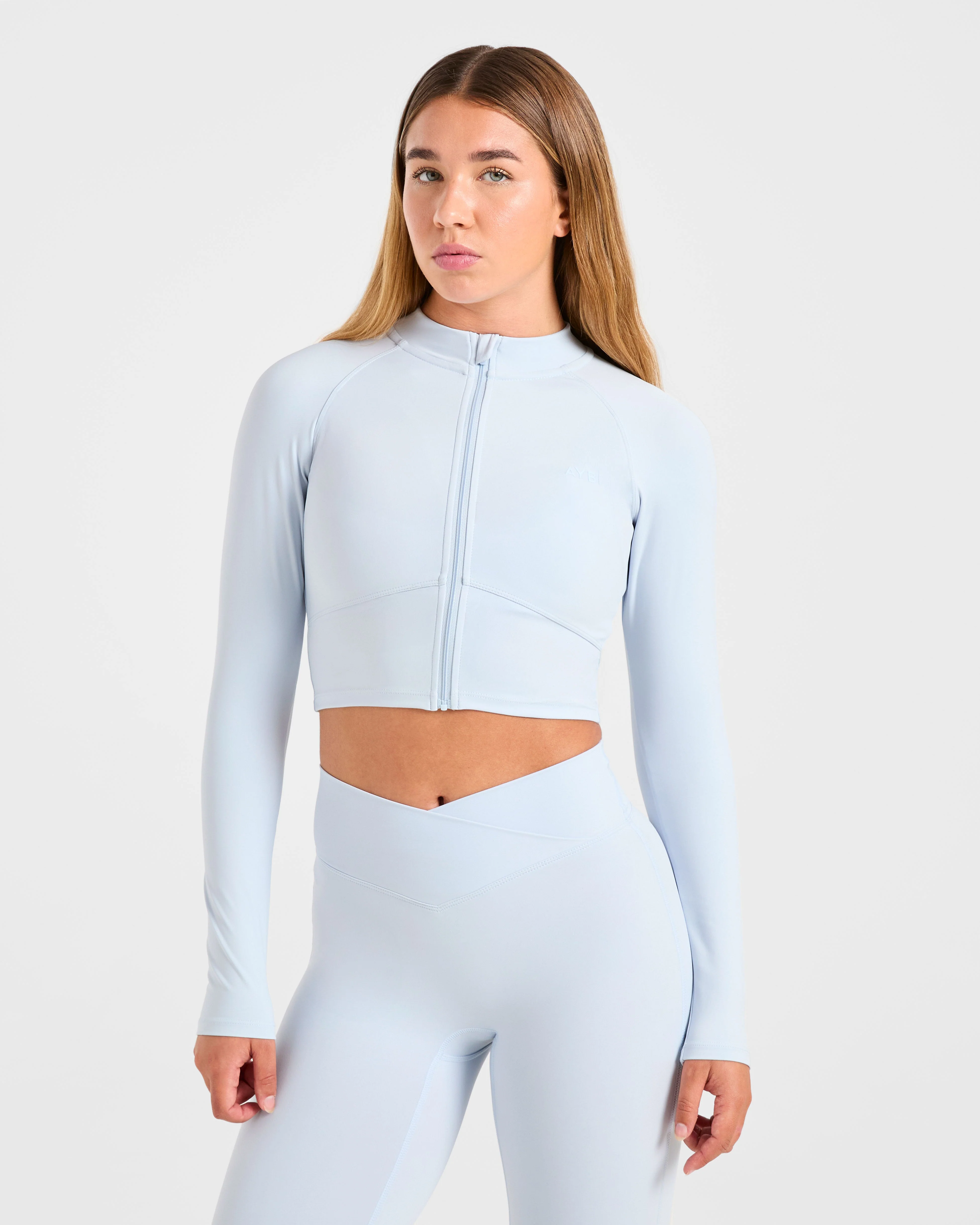 Sculpt Wrap Zip Up Jacket - Iced Blauw
