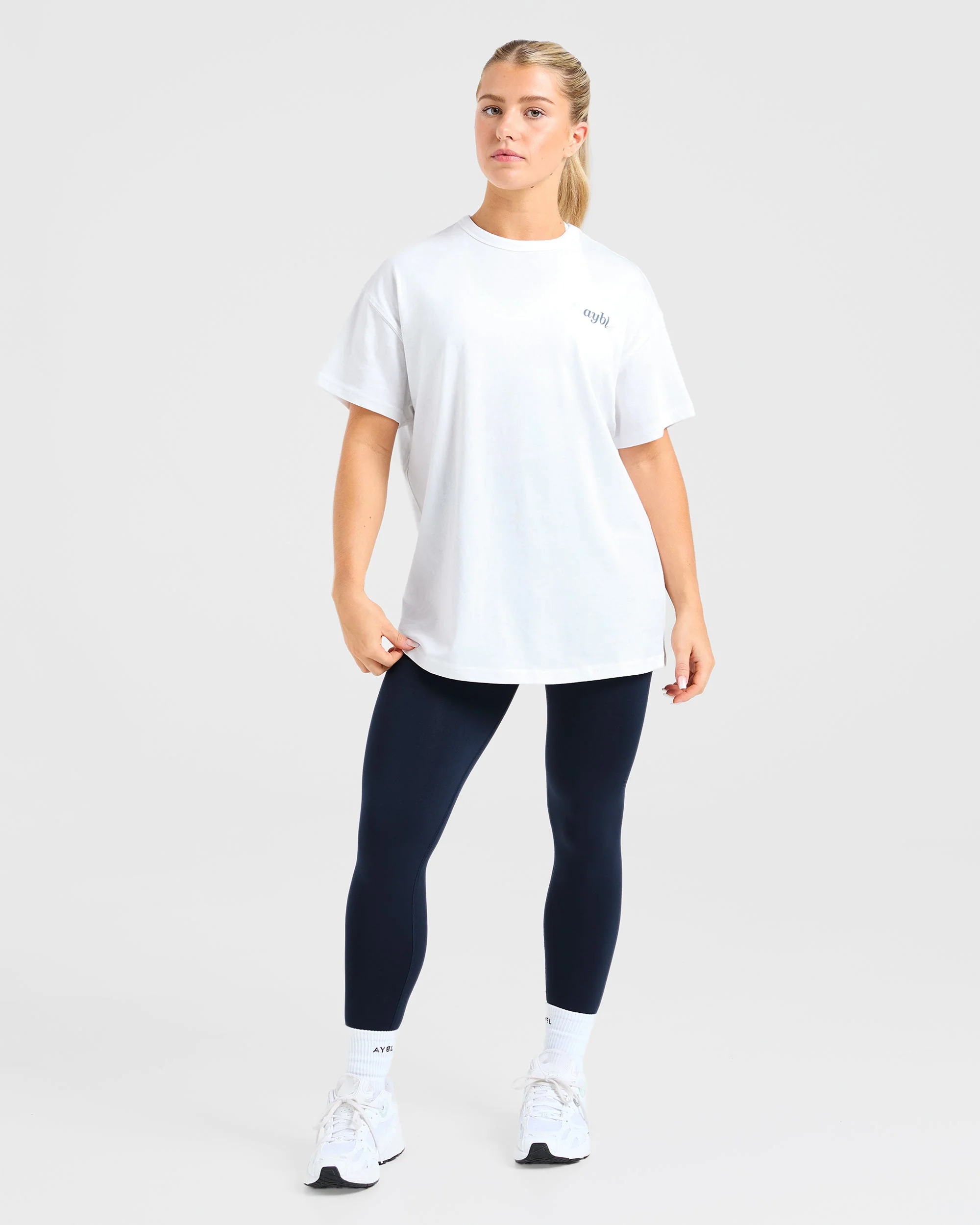 Show Yourself Kindness Oversized T Shirt - Off Wit/Slate - Image 4
