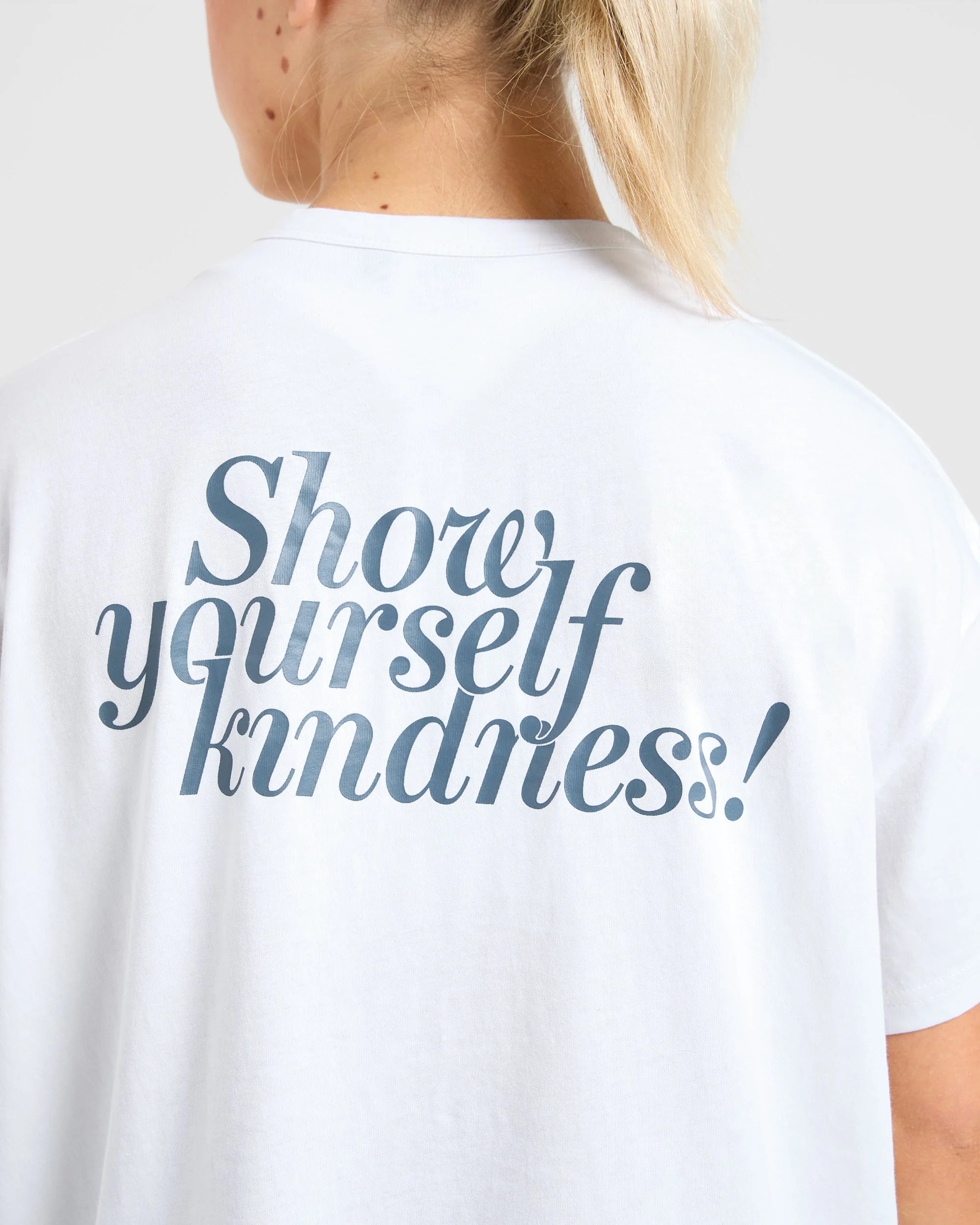 Show Yourself Kindness Oversized T Shirt - Off Wit/Slate - Image 6