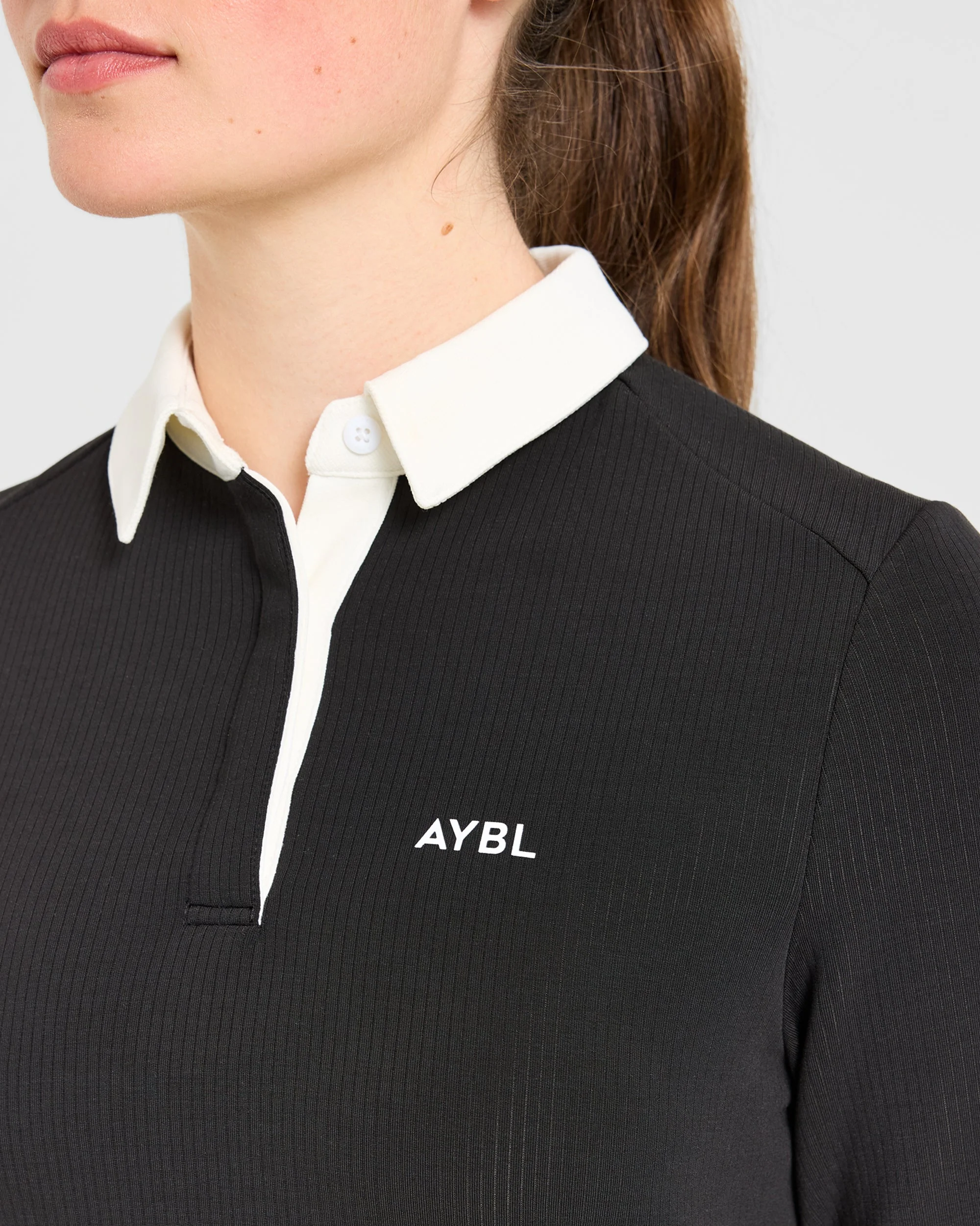 Signature Long Sleeve Polo - Zwart - Image 5