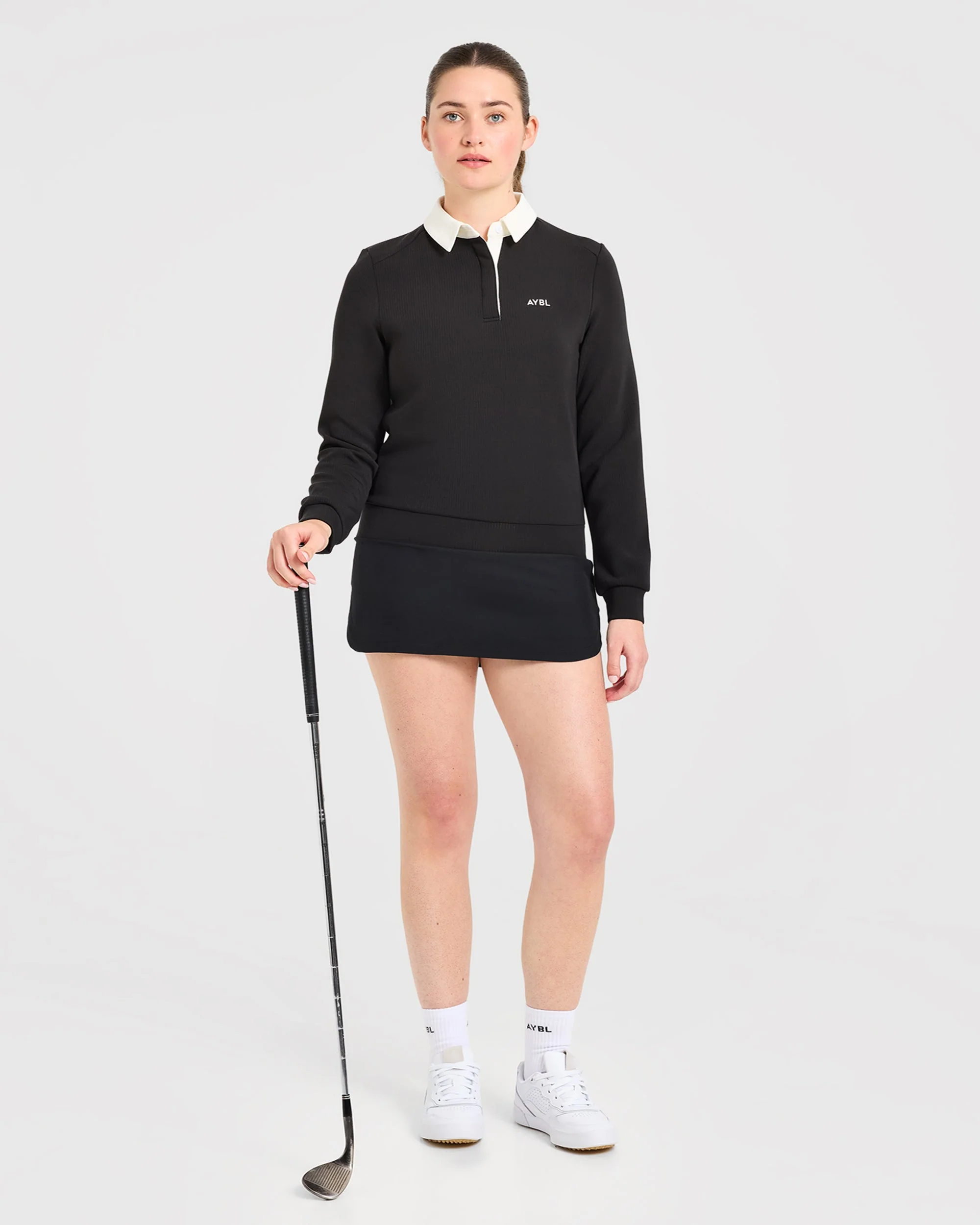 Signature Long Sleeve Polo - Zwart - Image 8