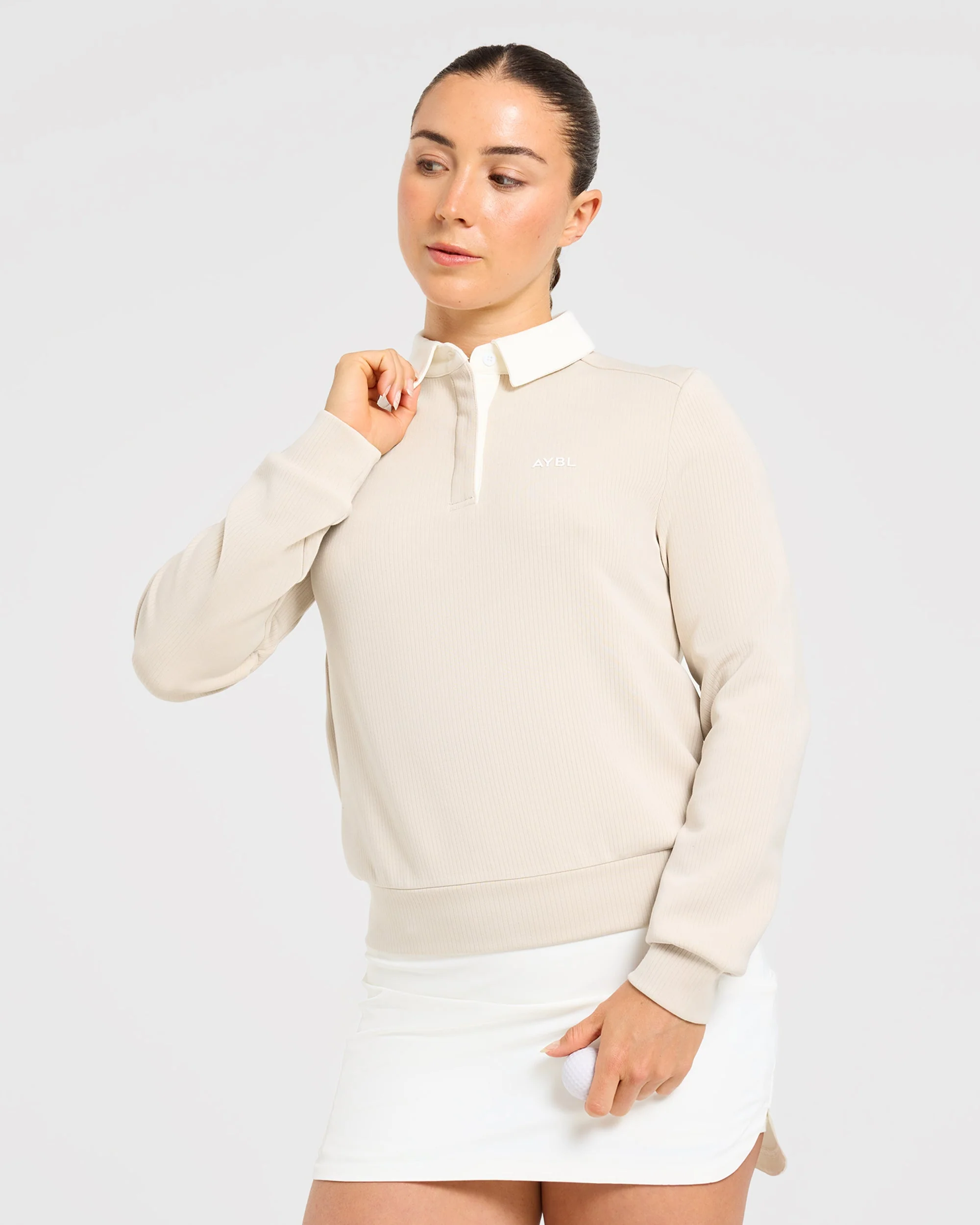 Signature Long Sleeve Polo - Sand - Image 8