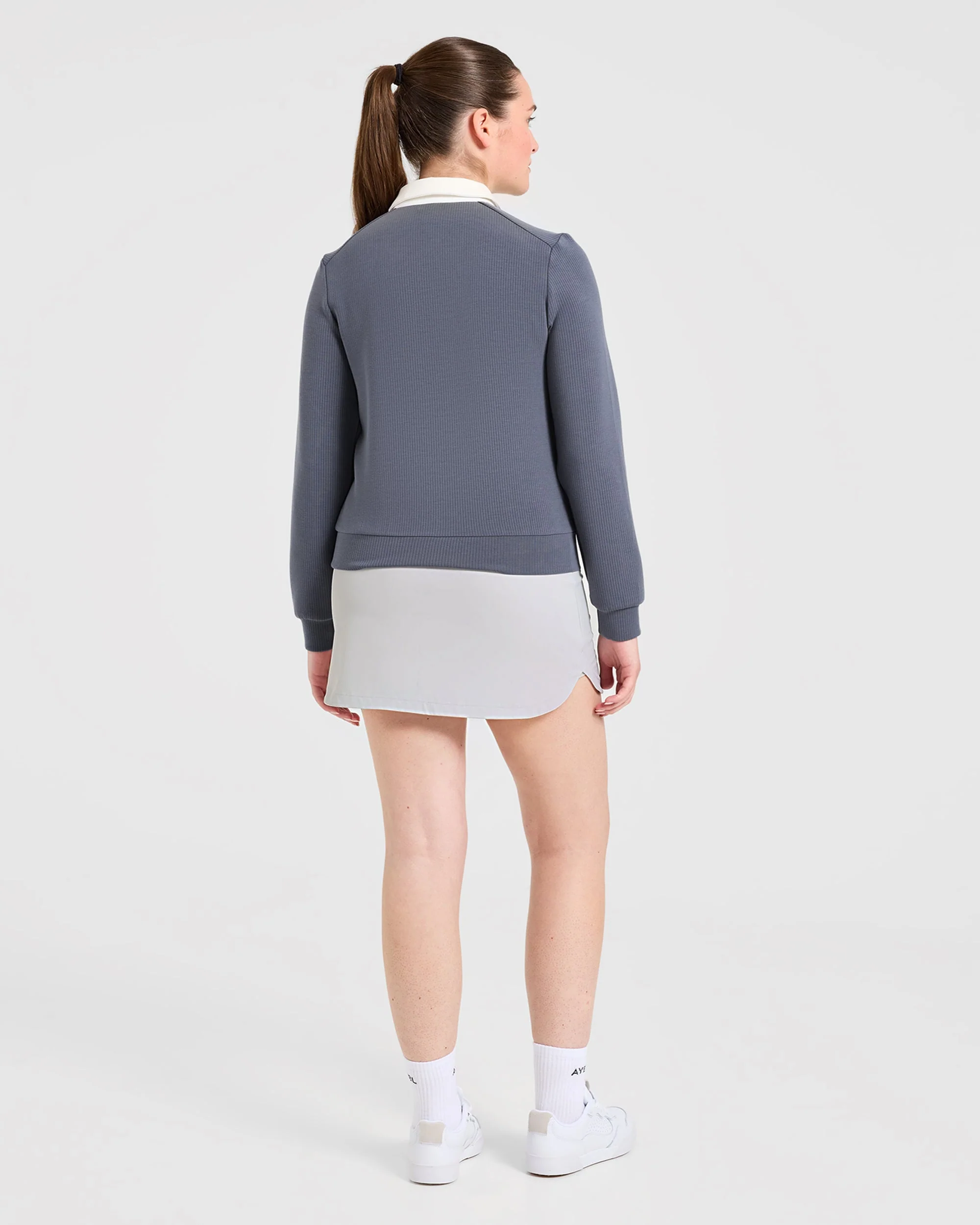 Signature Long Sleeve Polo - Steel Blauw - Image 4