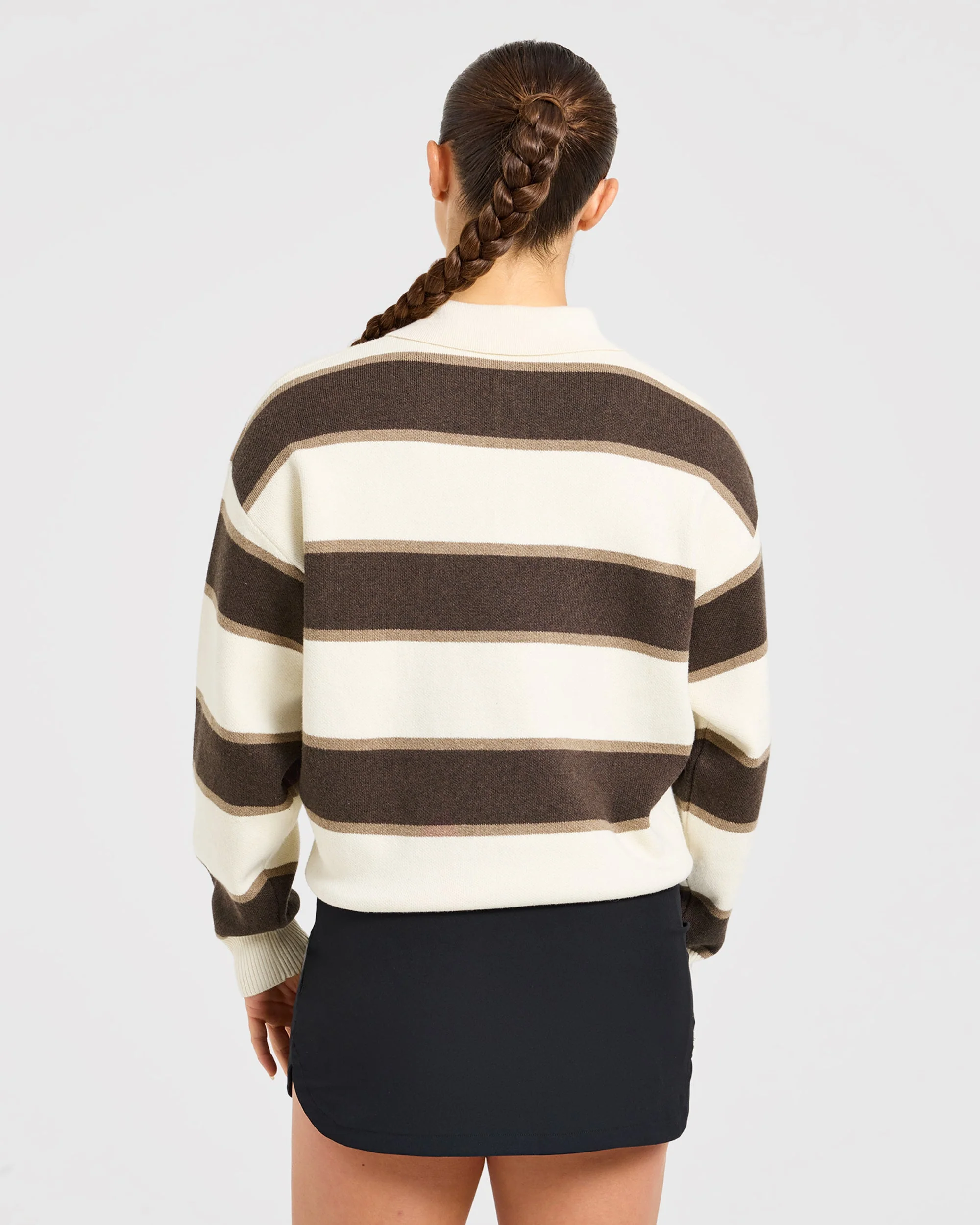 Signature Relaxed Knitted Polo - Beige/Bruin - Image 2