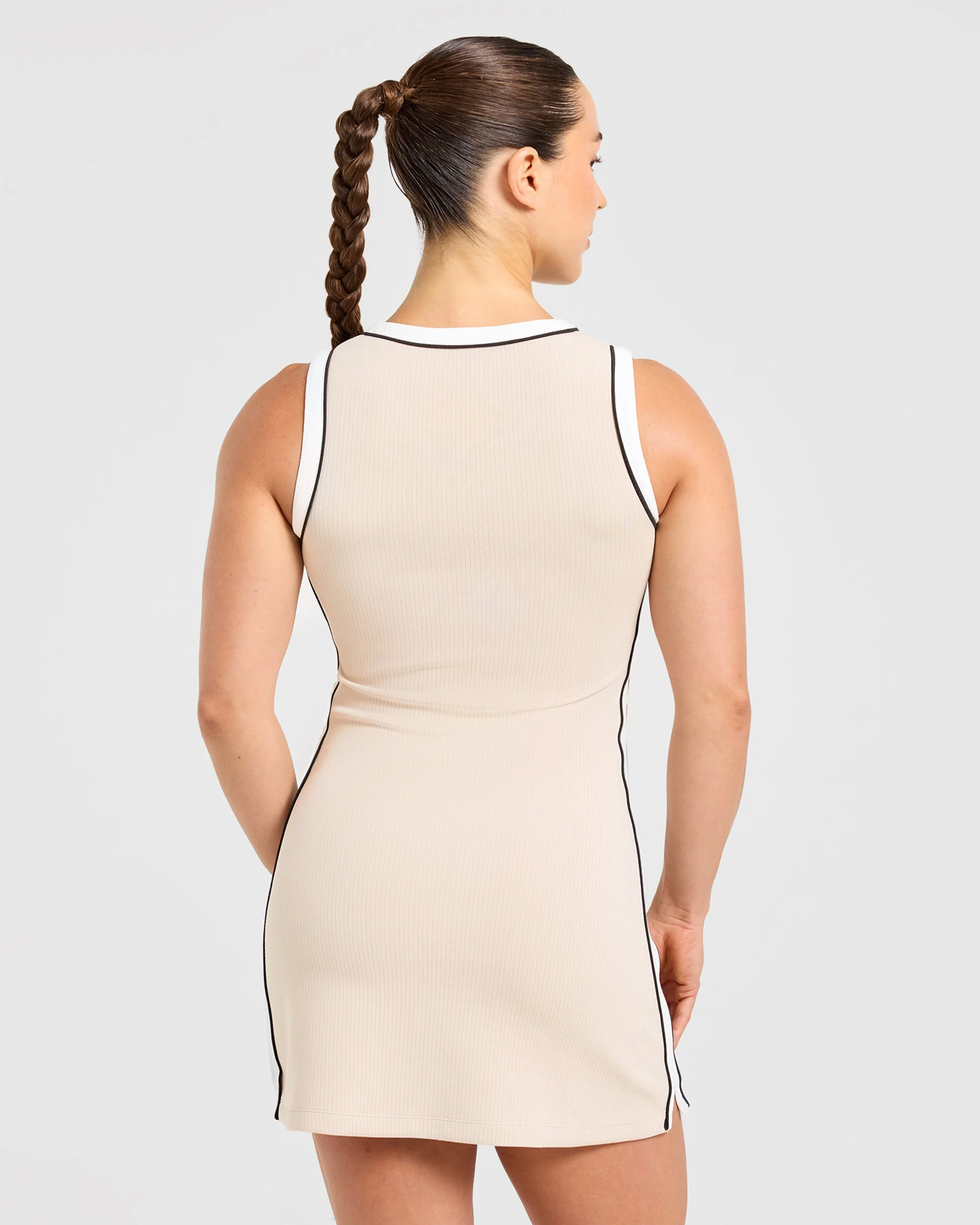 Signature V Neck Dress - Sand - Image 2