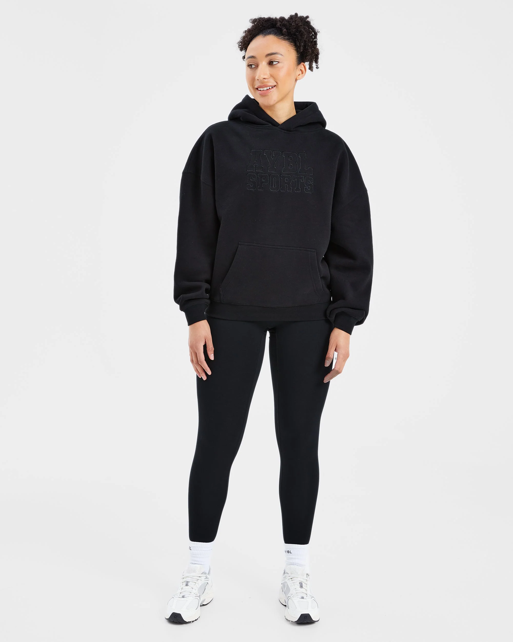 Sport Outline Oversized Hoodie - Zwart - Image 3