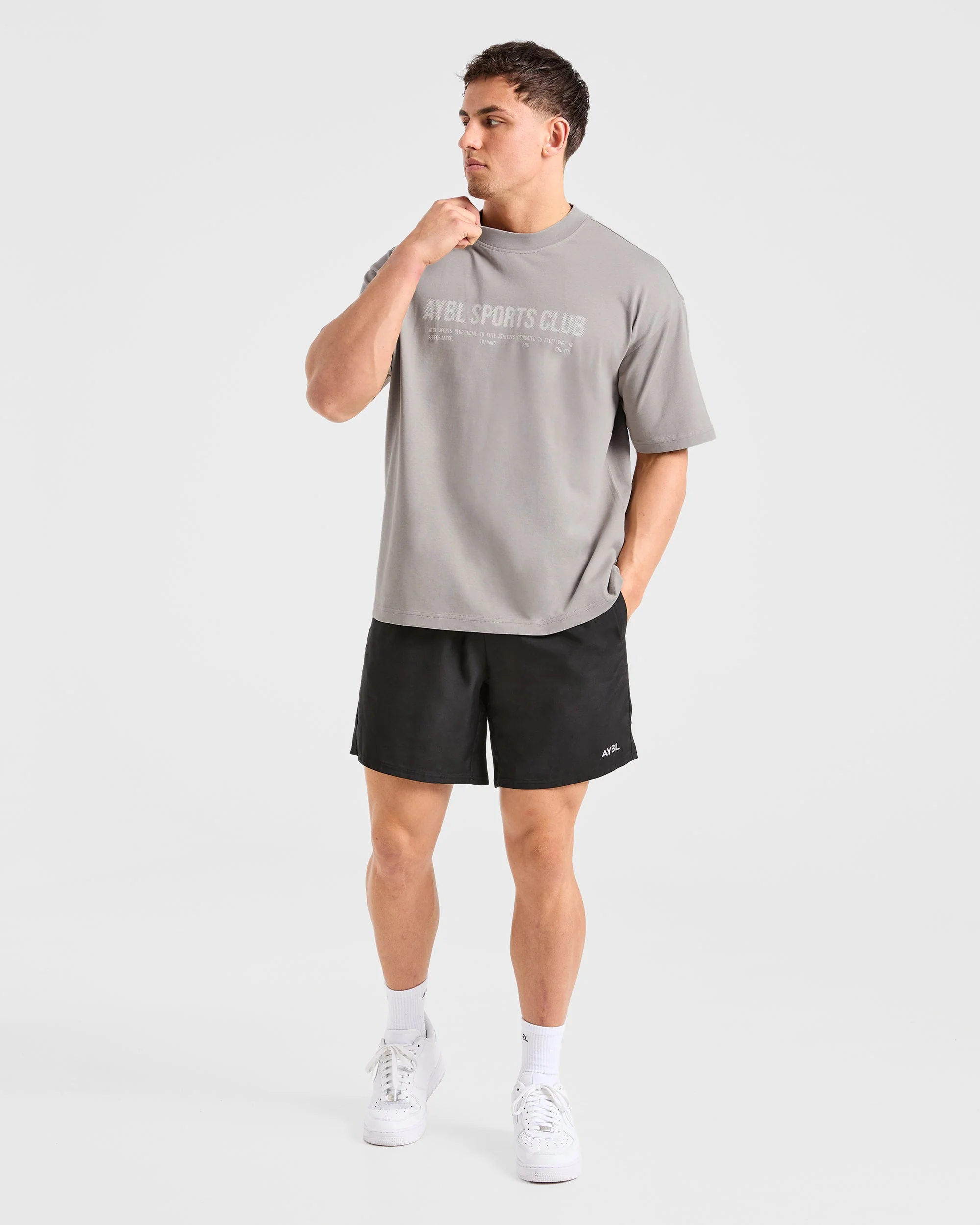 Sports Club Dot Oversized T Shirt - Cloud Grijs - Image 3