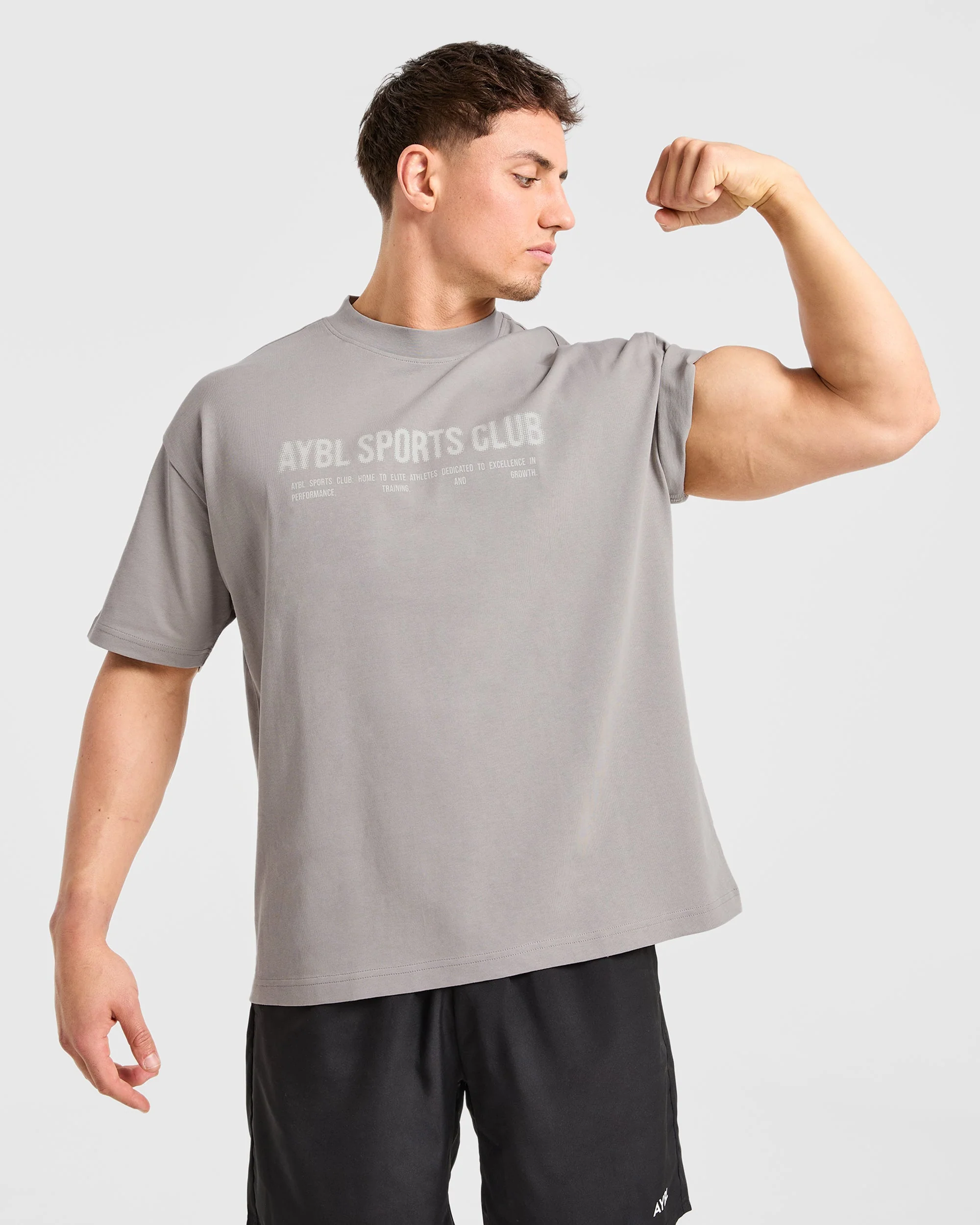 Sports Club Dot Oversized T Shirt - Cloud Grijs - Image 7