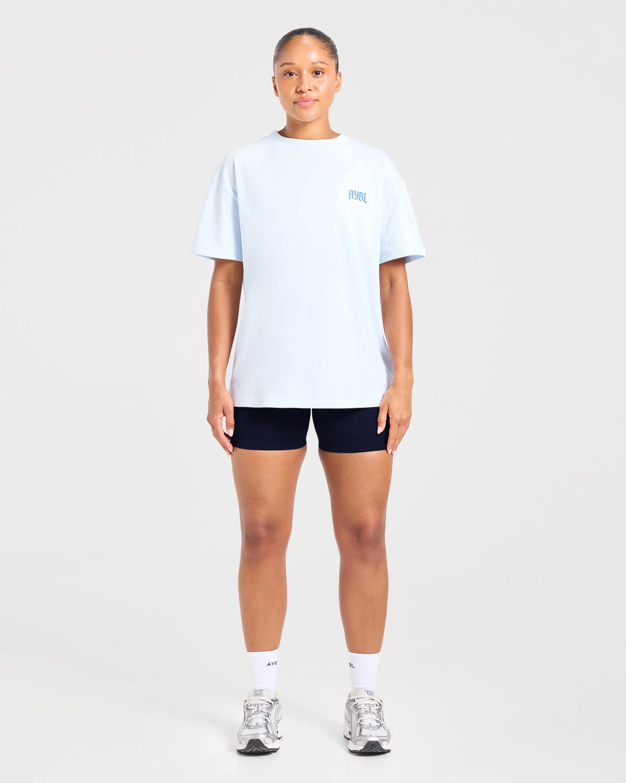 Sports Club Gothic Oversized T Shirt - Blauw - Image 3