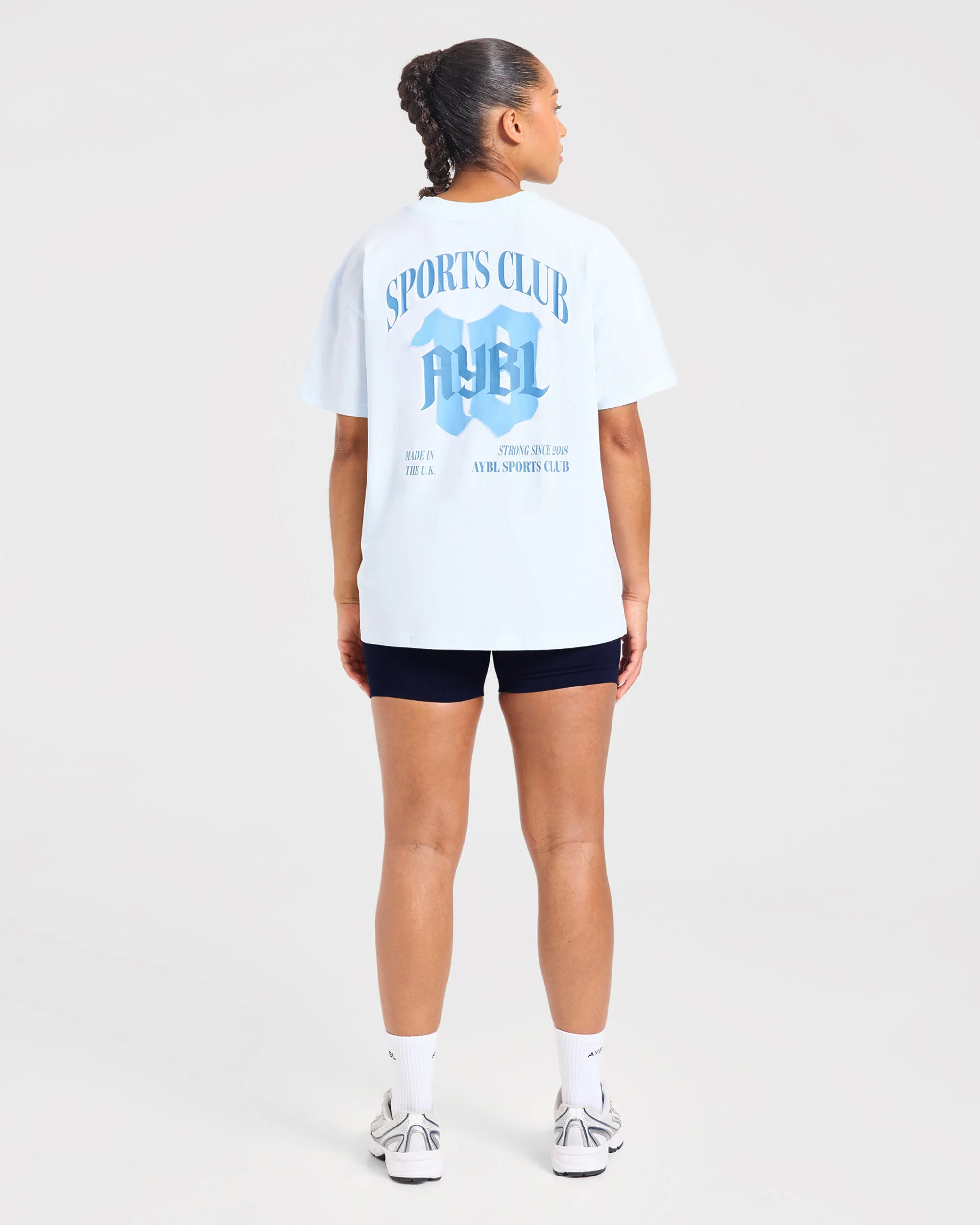 Sports Club Gothic Oversized T Shirt - Blauw - Image 4