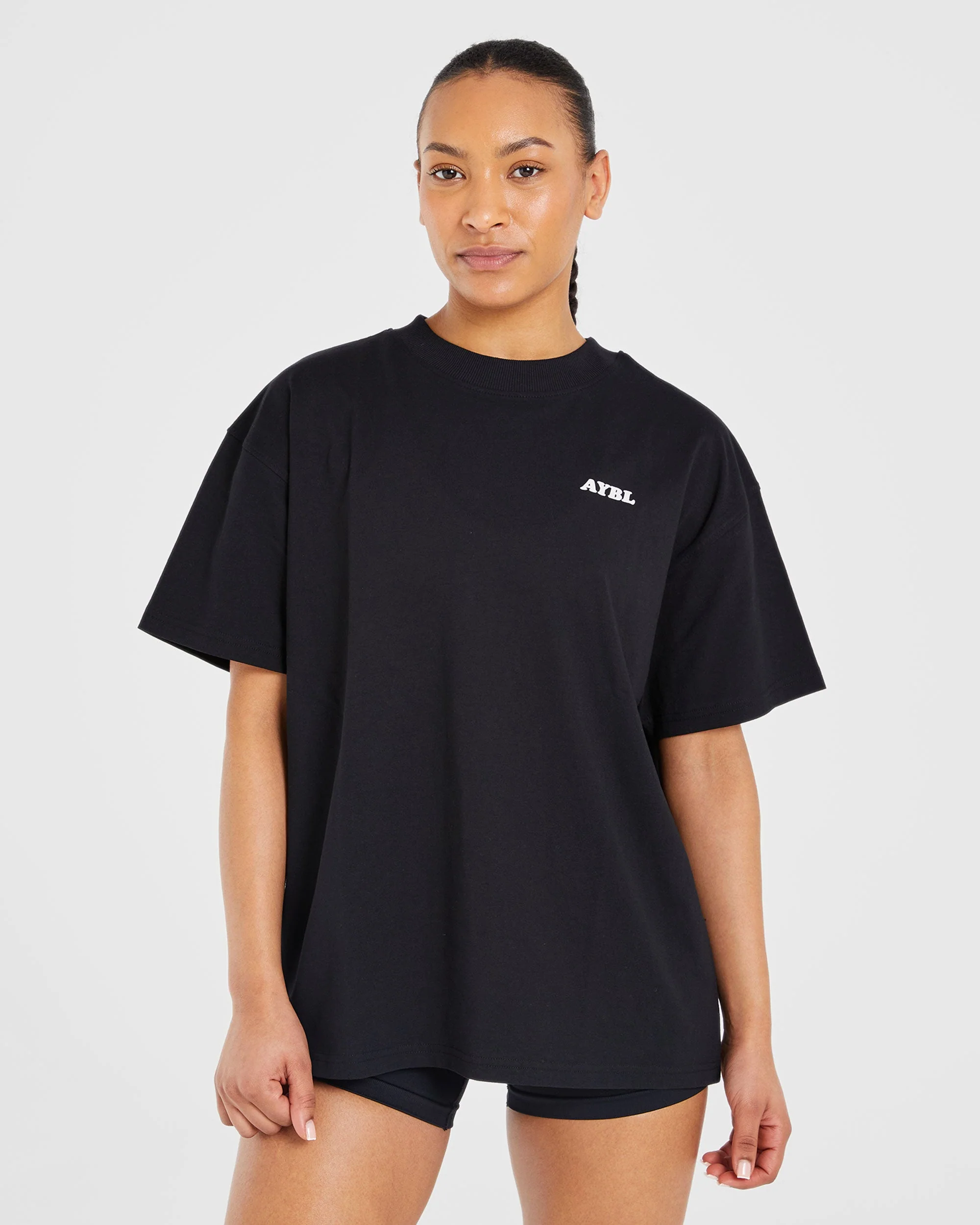 Sports Club Wavy Oversized T Shirt - Zwart - Image 2