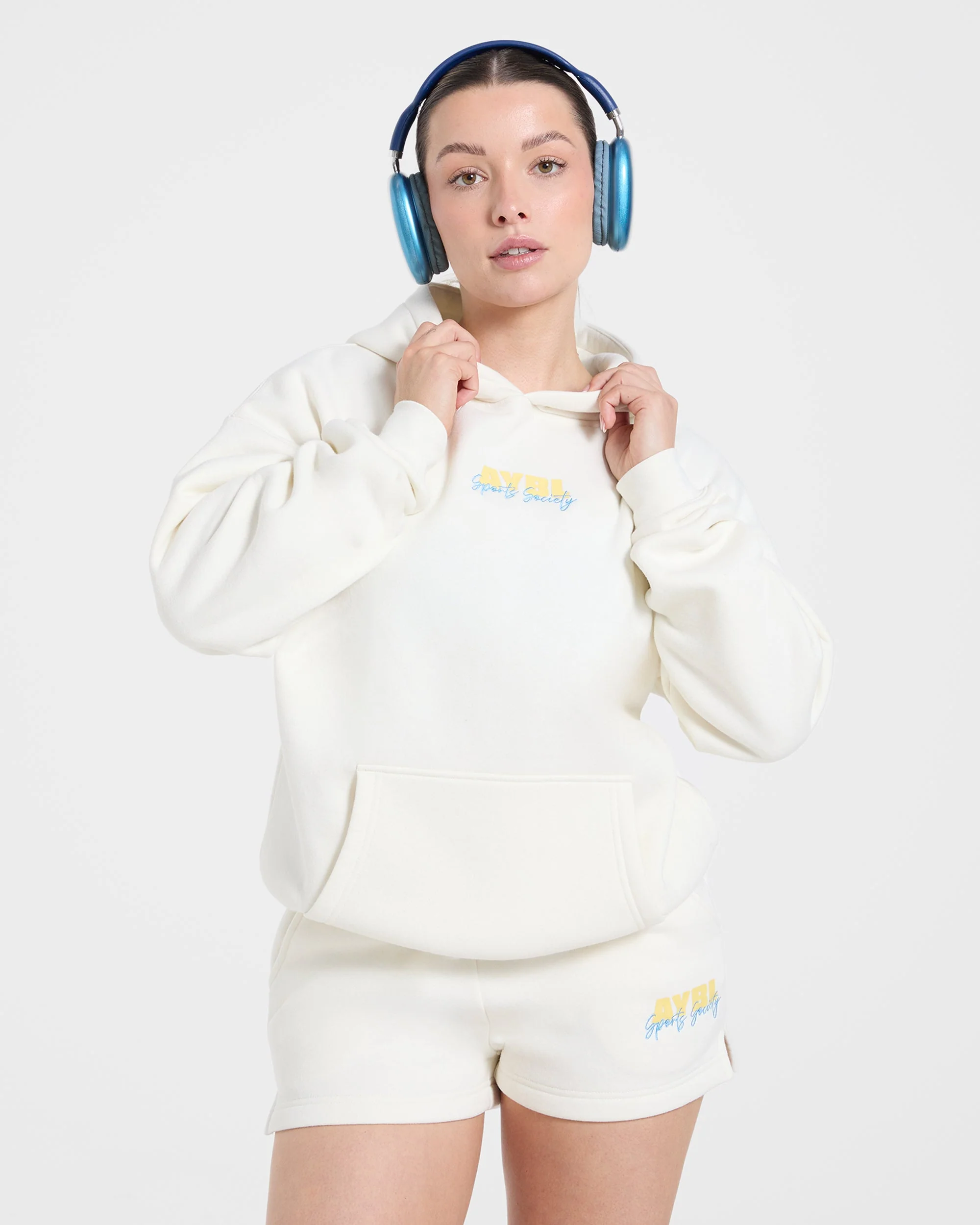 Sports Society Oversized Shorts - Off Wit - Image 7