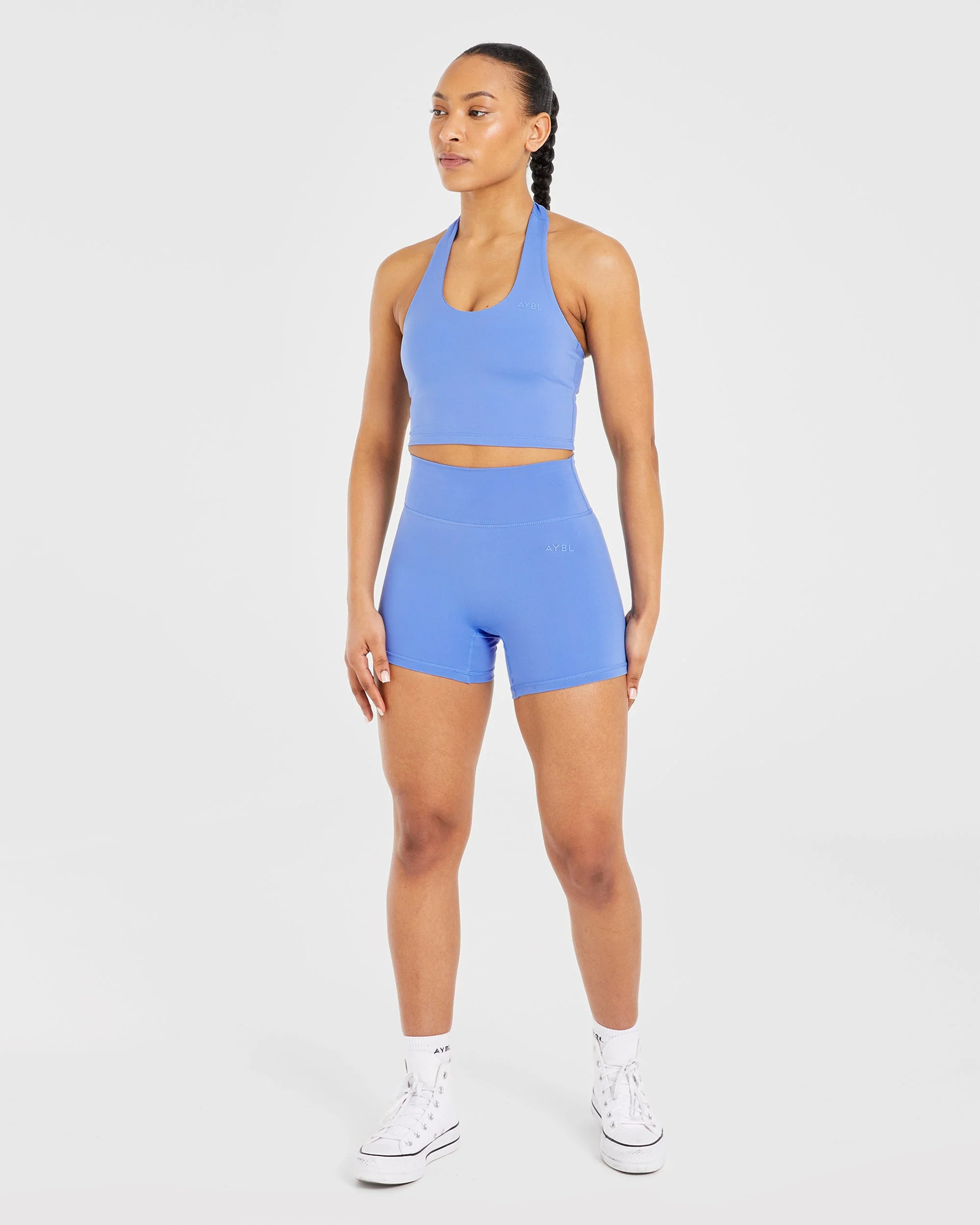 Staple Halterneck Crop Top - Cobalt Blauw - Image 3
