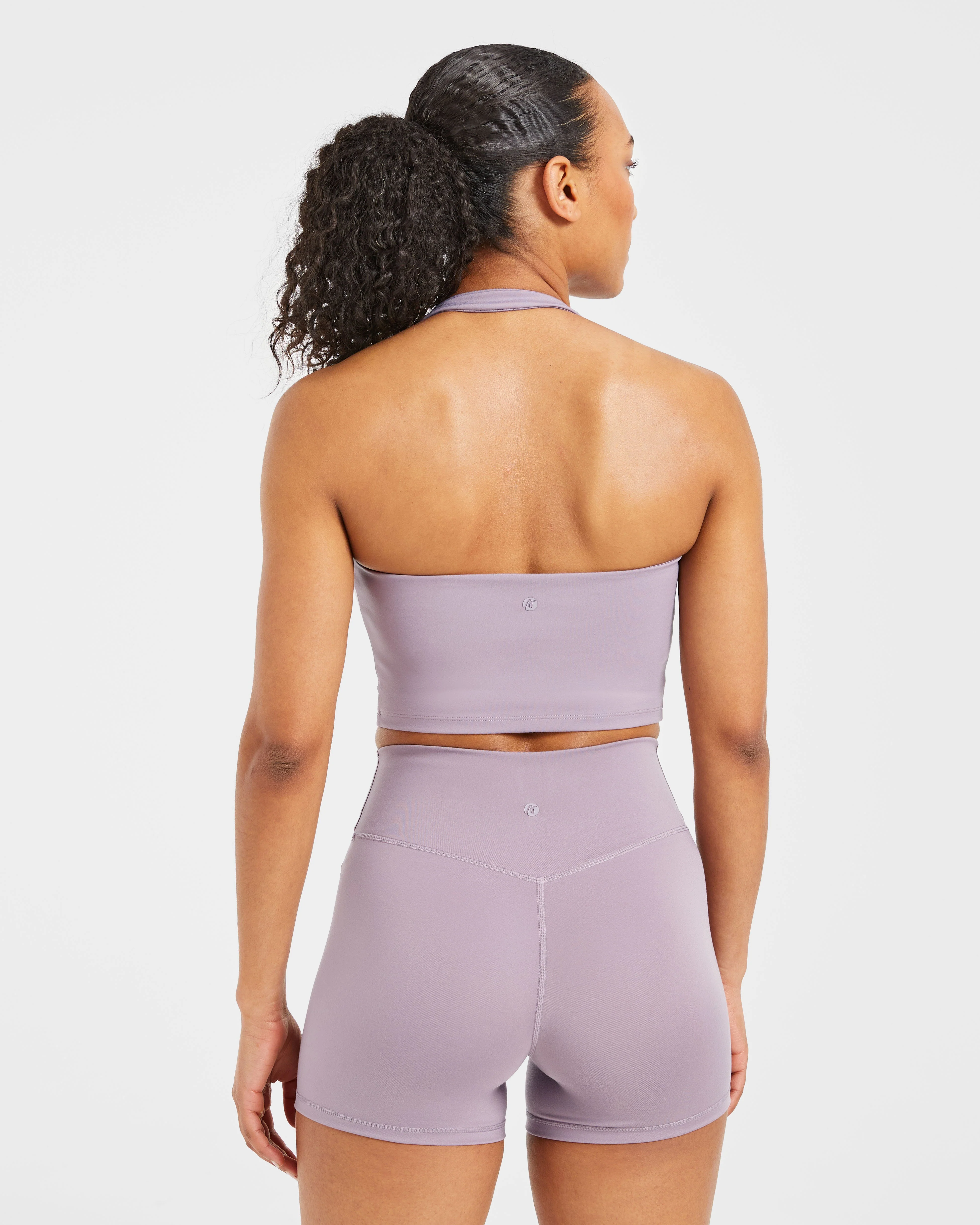 Staple Halterneck Crop Top - Mauve Paars - Image 2