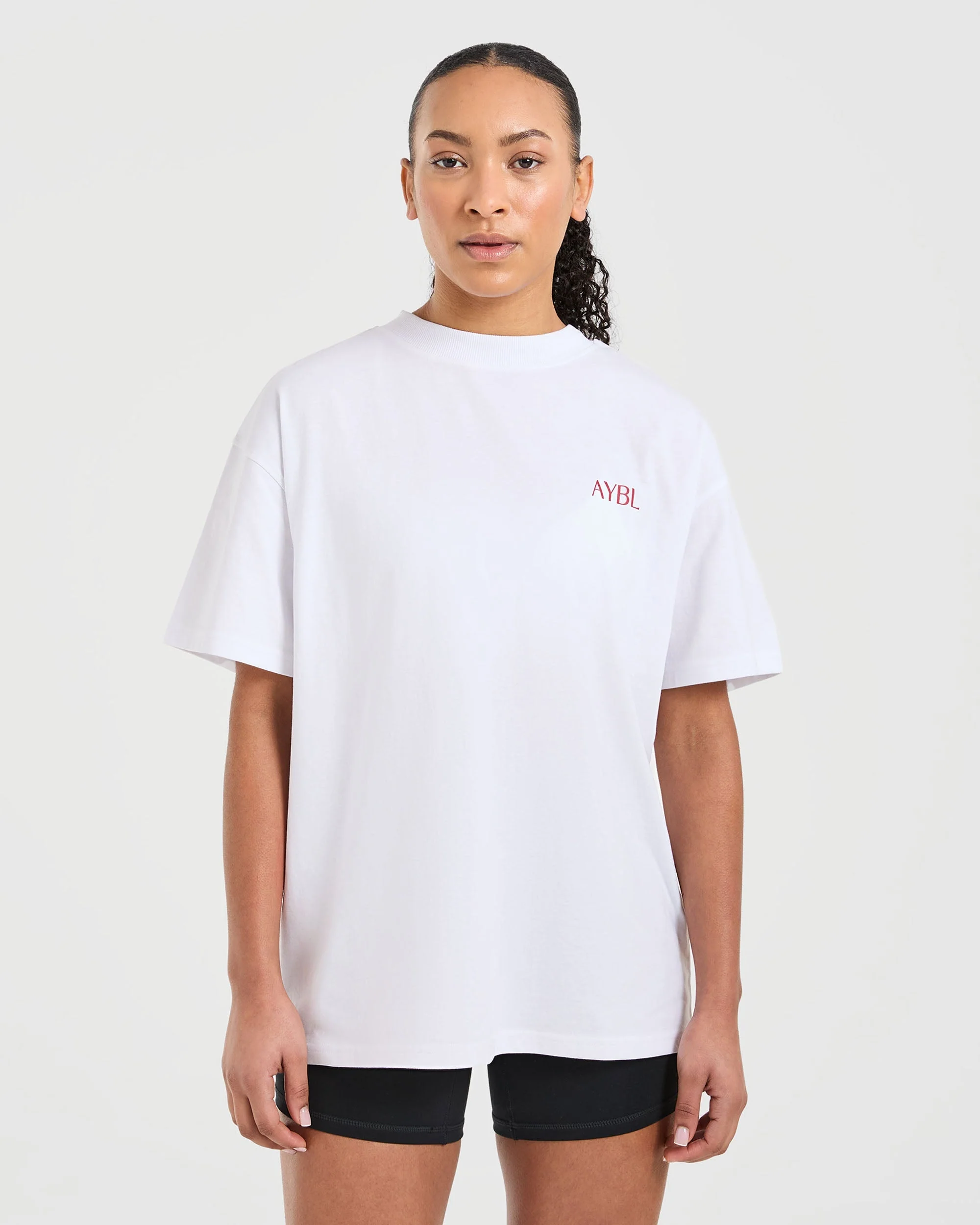 Strength Club Oversized T Shirt - Wit/Rood - Image 2