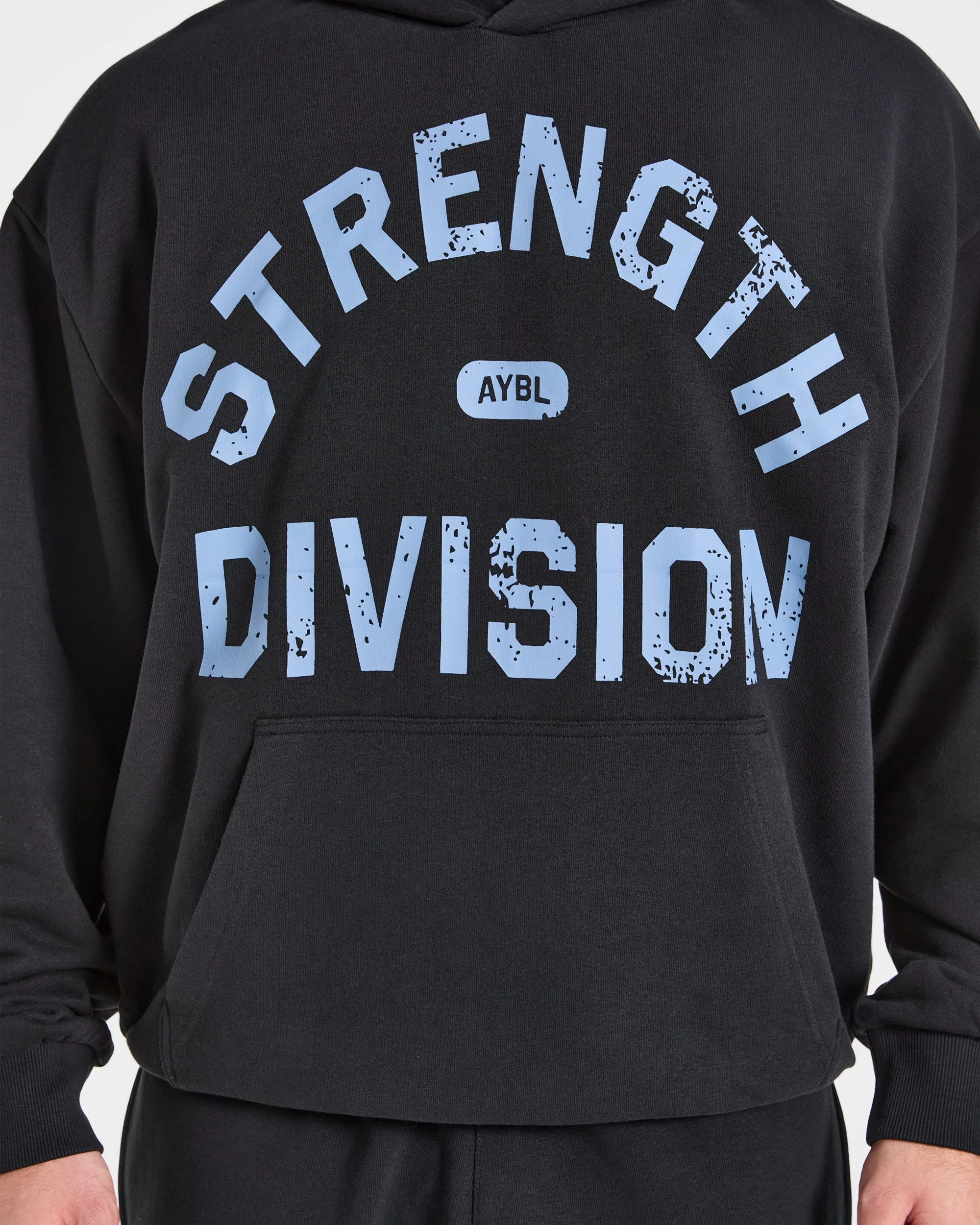 Strength Division Oversized Hoodie - Zwart/Blauw - Image 5