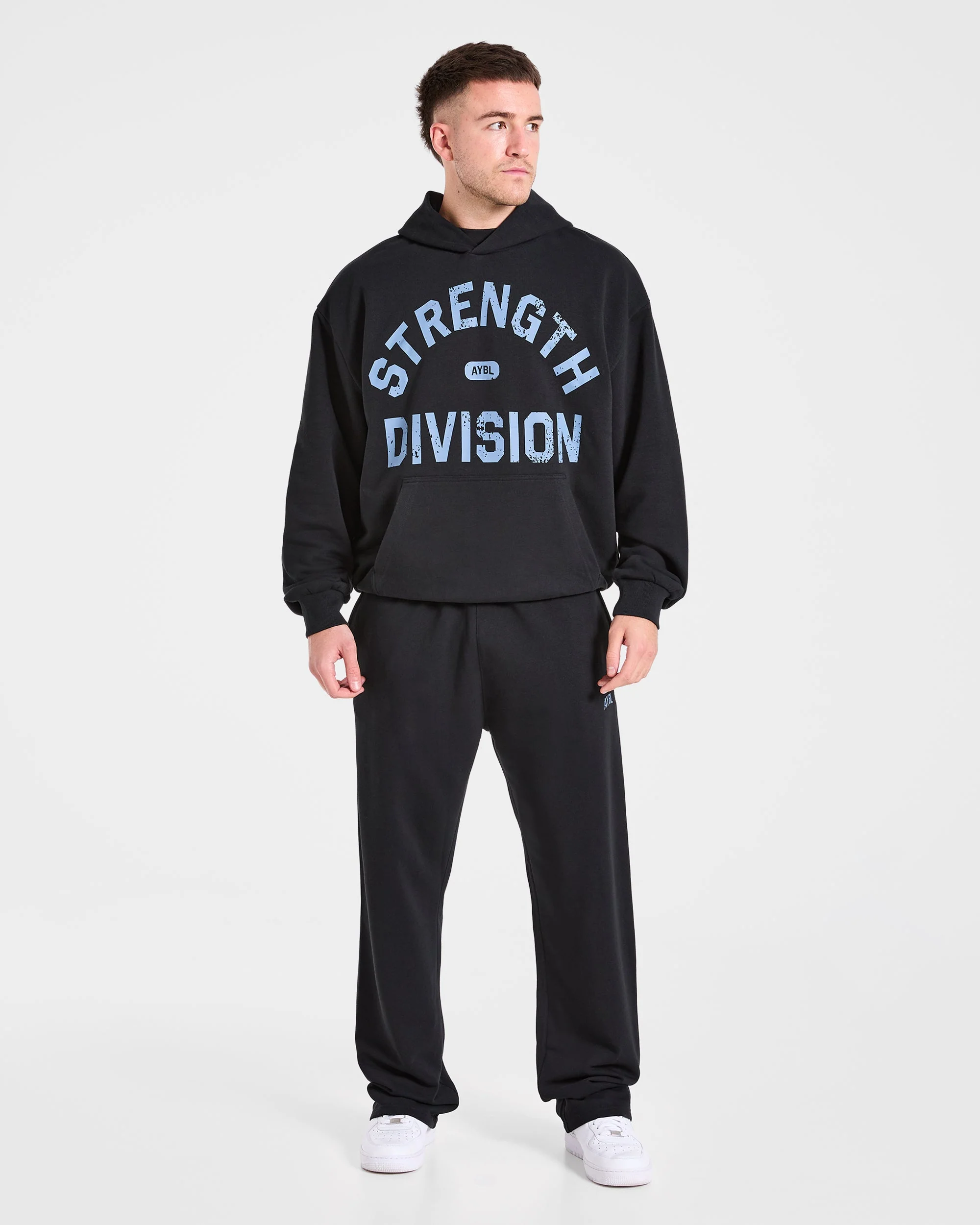 Strength Division Oversized Straight Leg Joggers - Zwart/Blauw - Image 3