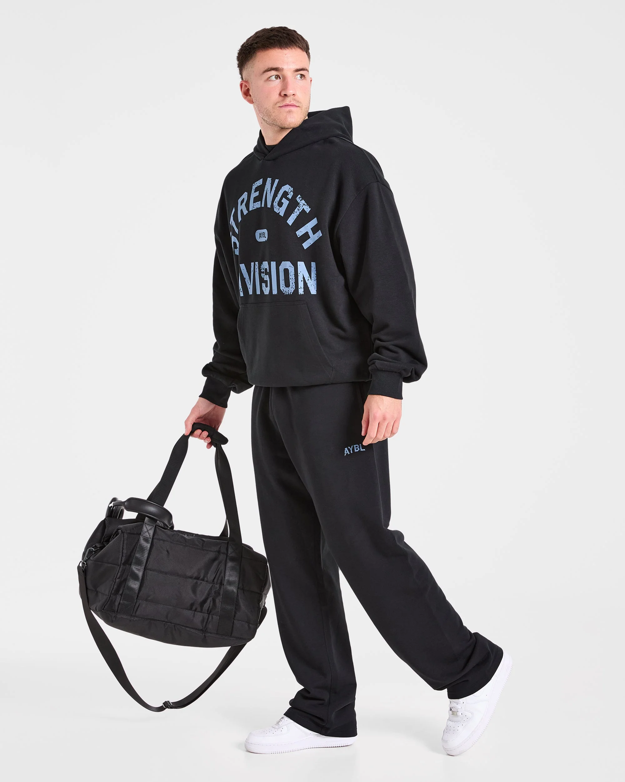 Strength Division Oversized Straight Leg Joggers - Zwart/Blauw - Image 7
