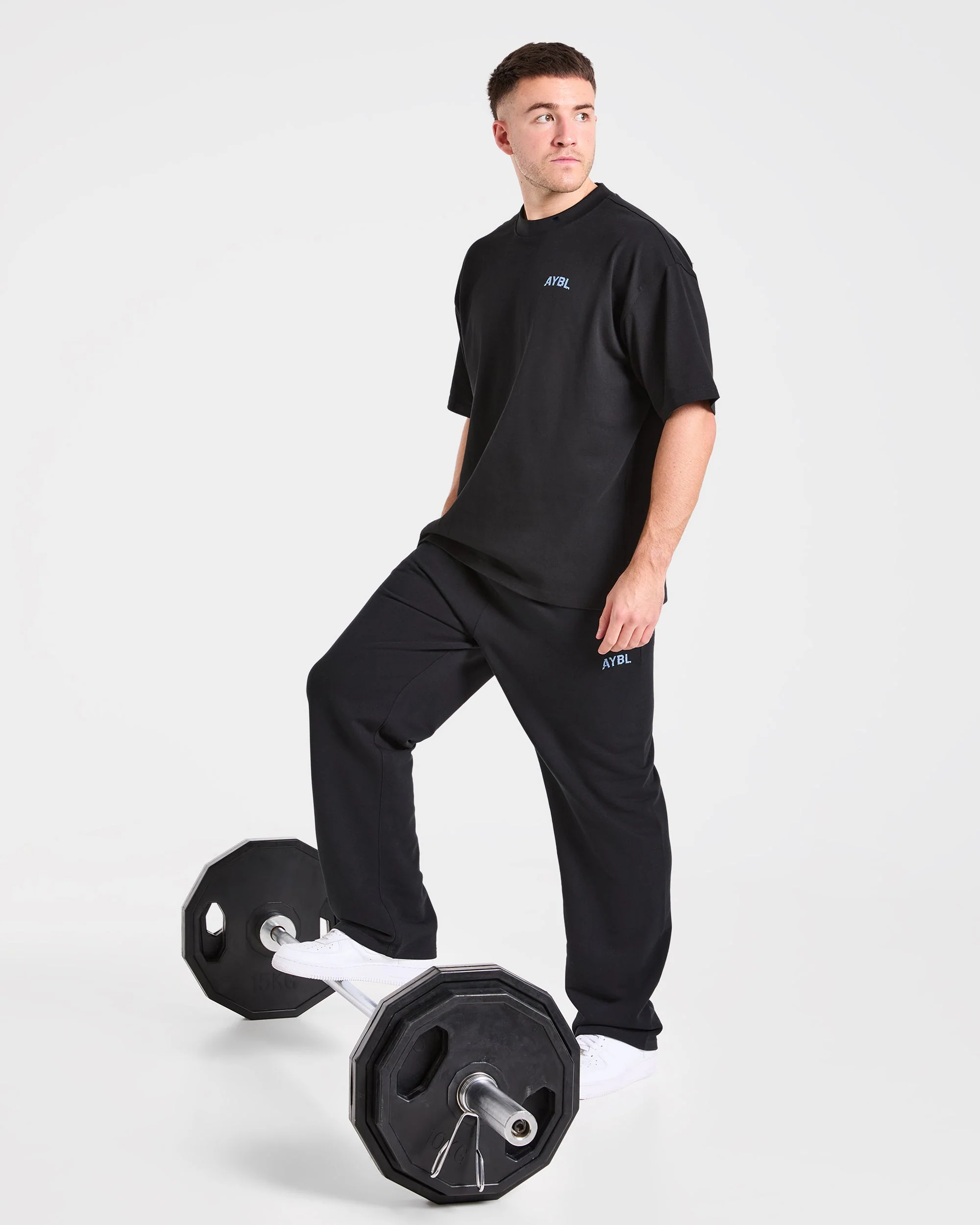 Strength Division Oversized Straight Leg Joggers - Zwart/Blauw - Image 8