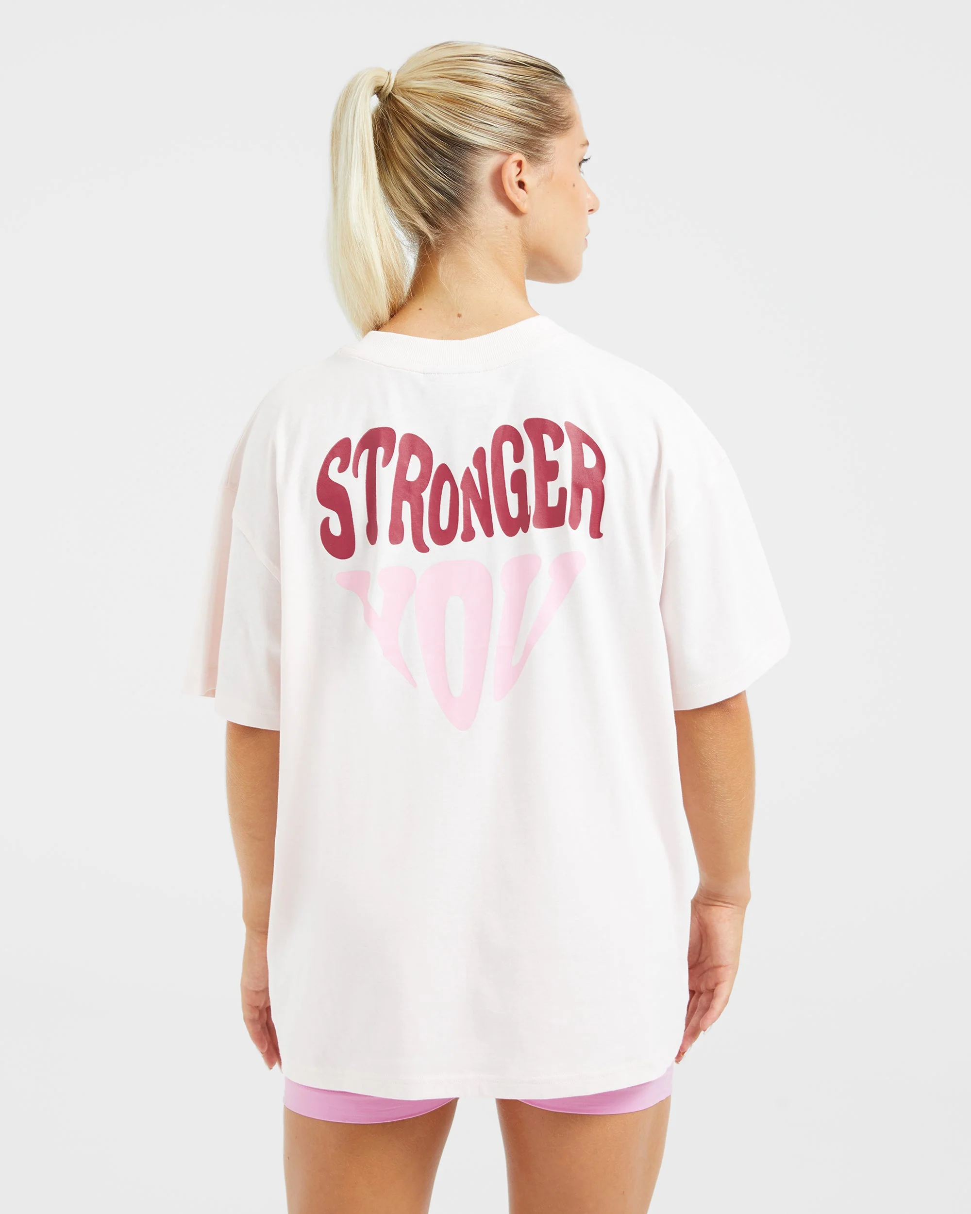 Stronger You Oversized T Shirt - Roze