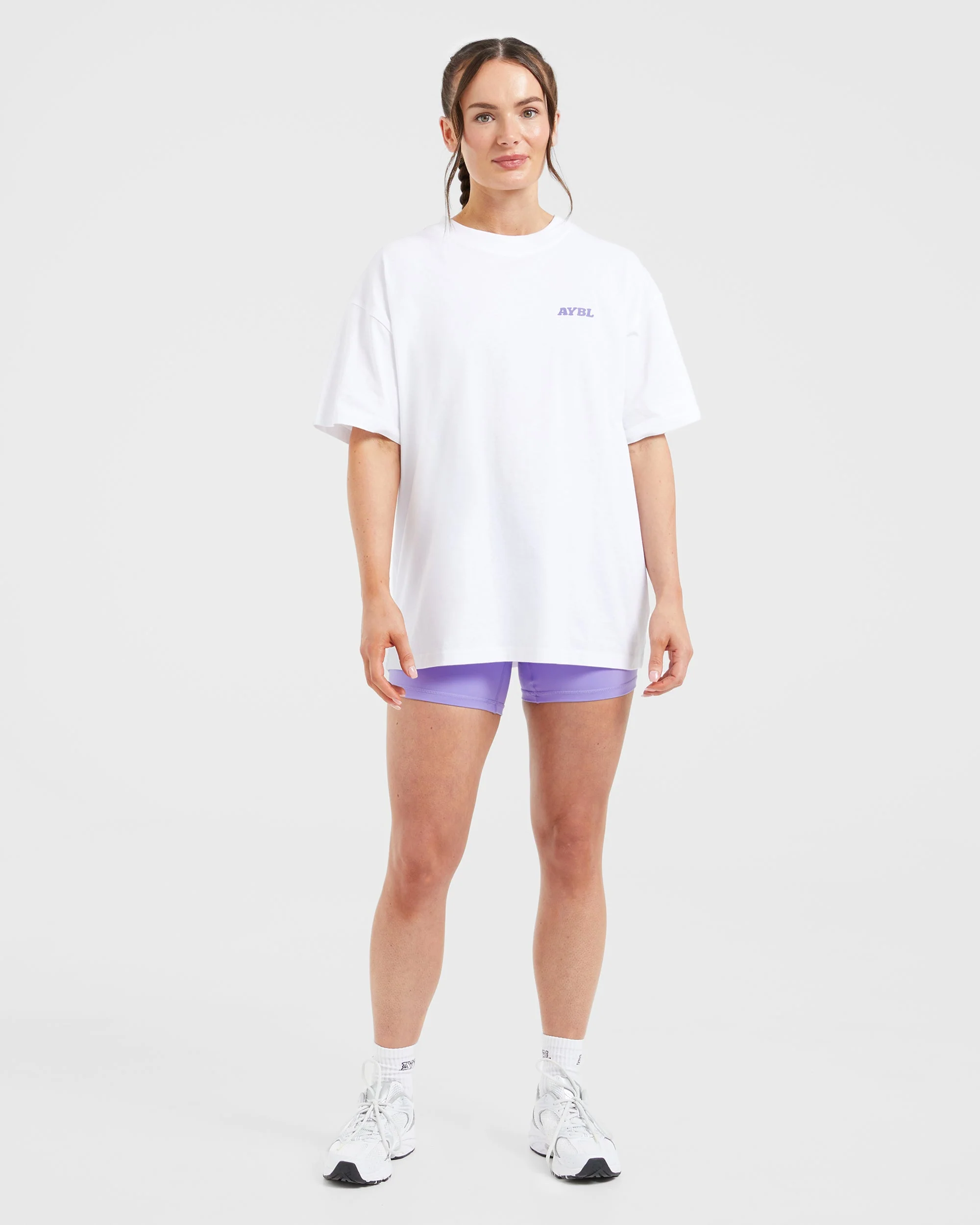 Stronger You Oversized T Shirt - Wit/Paars - Image 3