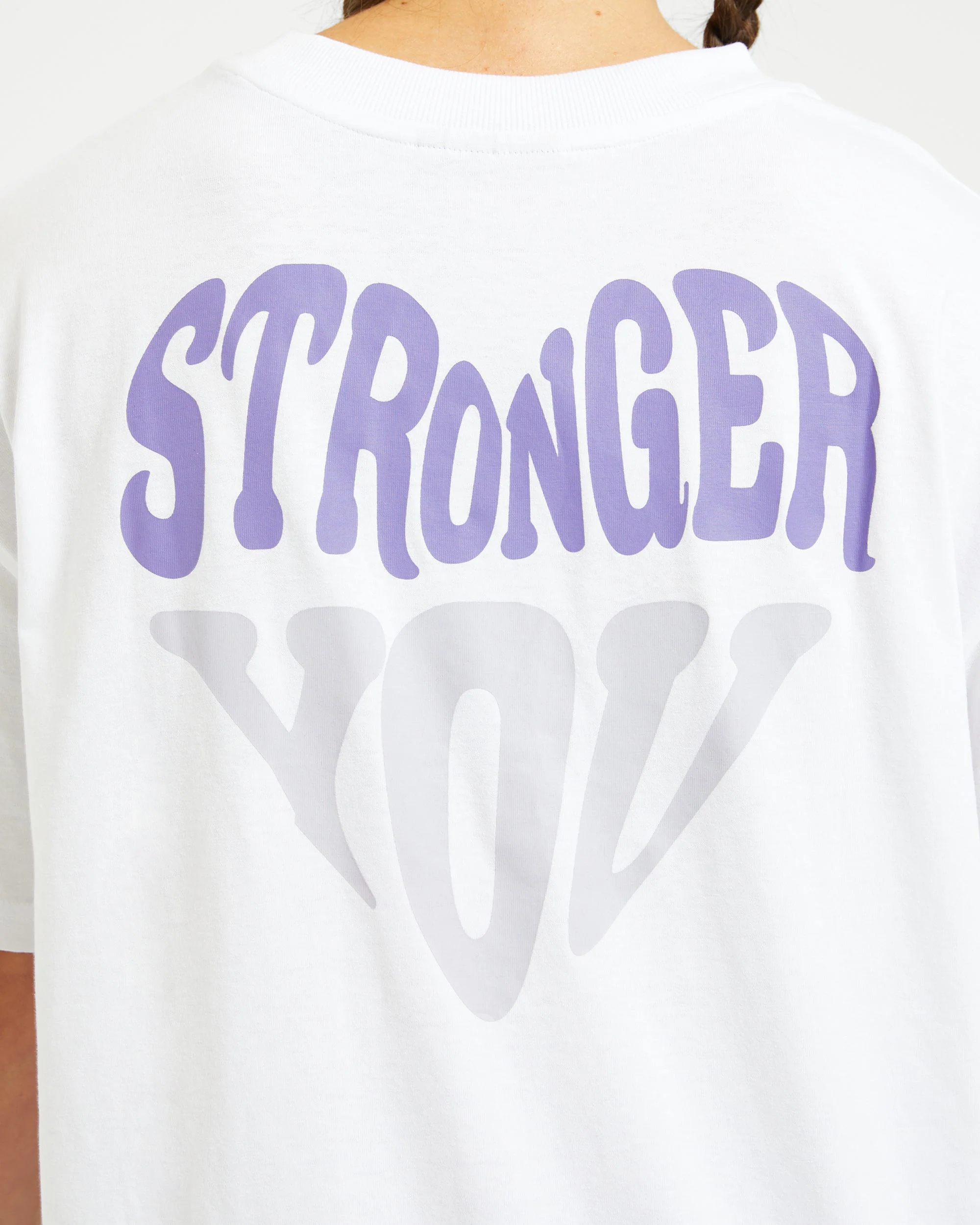 Stronger You Oversized T Shirt - Wit/Paars - Image 6