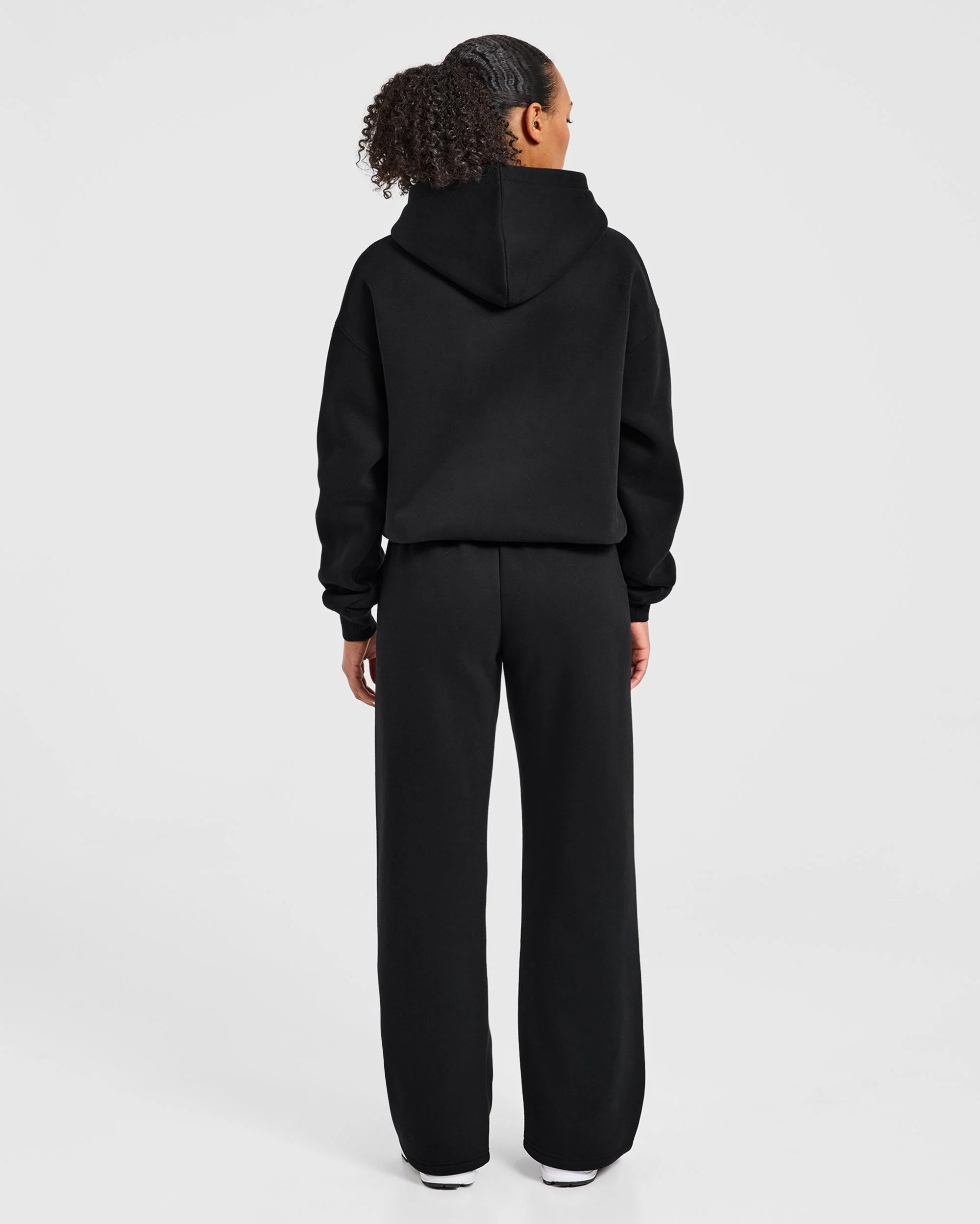 Varsity Applique Oversized Hoodie - Zwart - Image 4