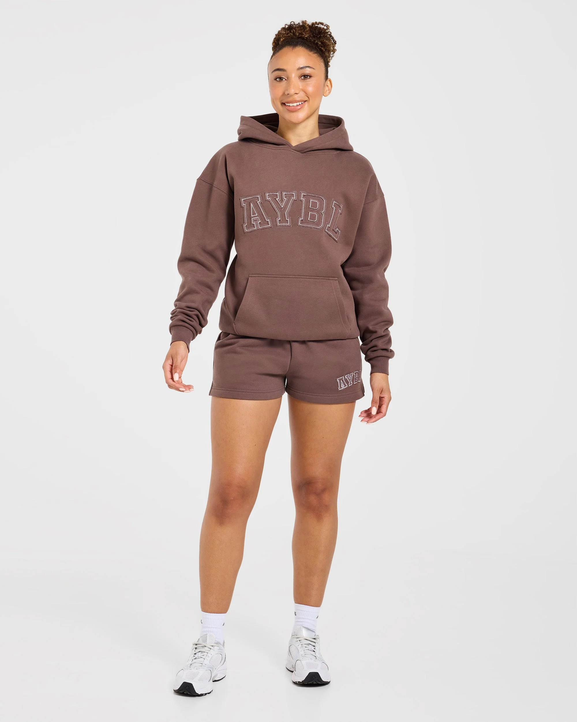 Varsity Applique Oversized Hoodie - Bruin - Image 3