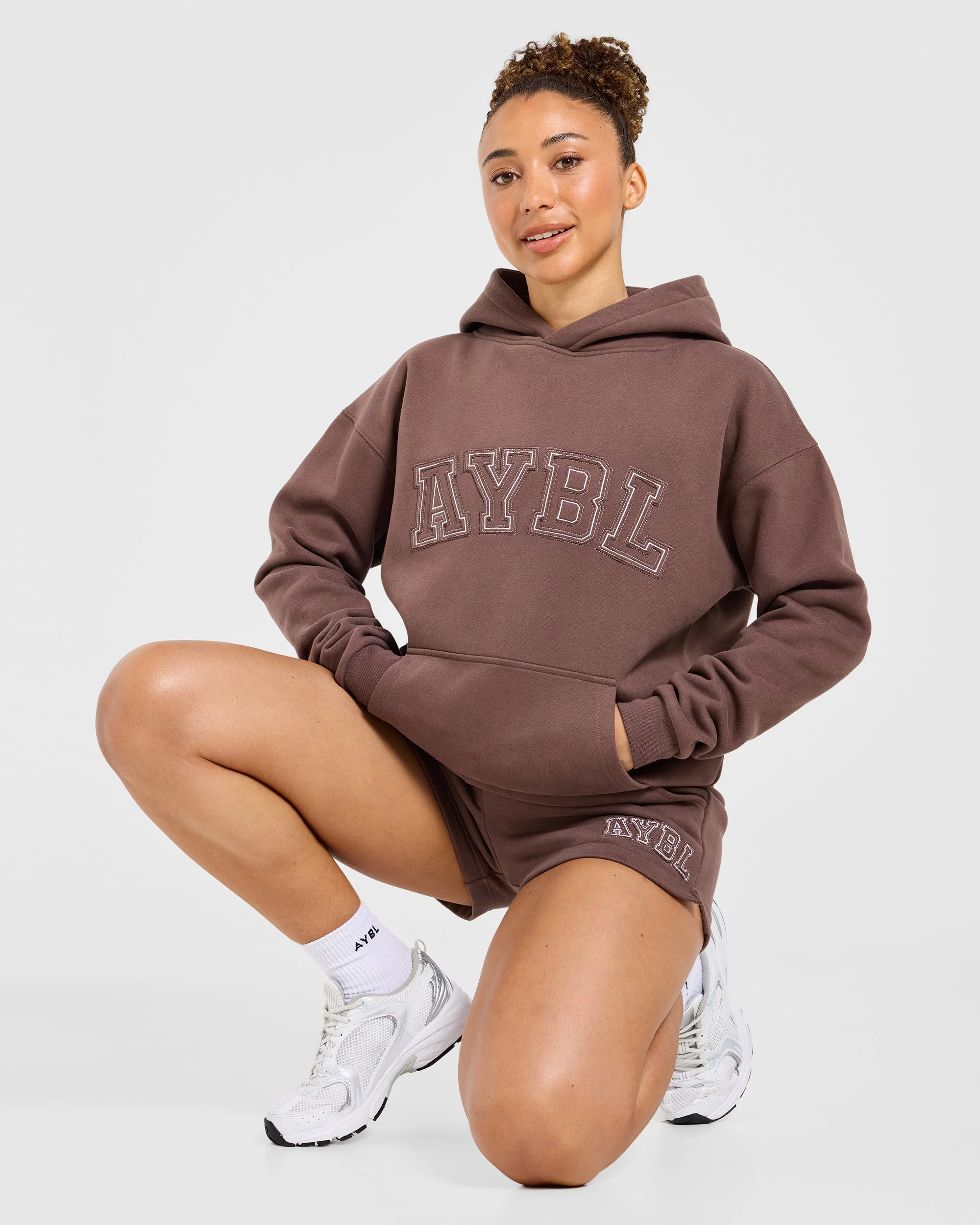 Varsity Applique Oversized Hoodie - Bruin - Image 7